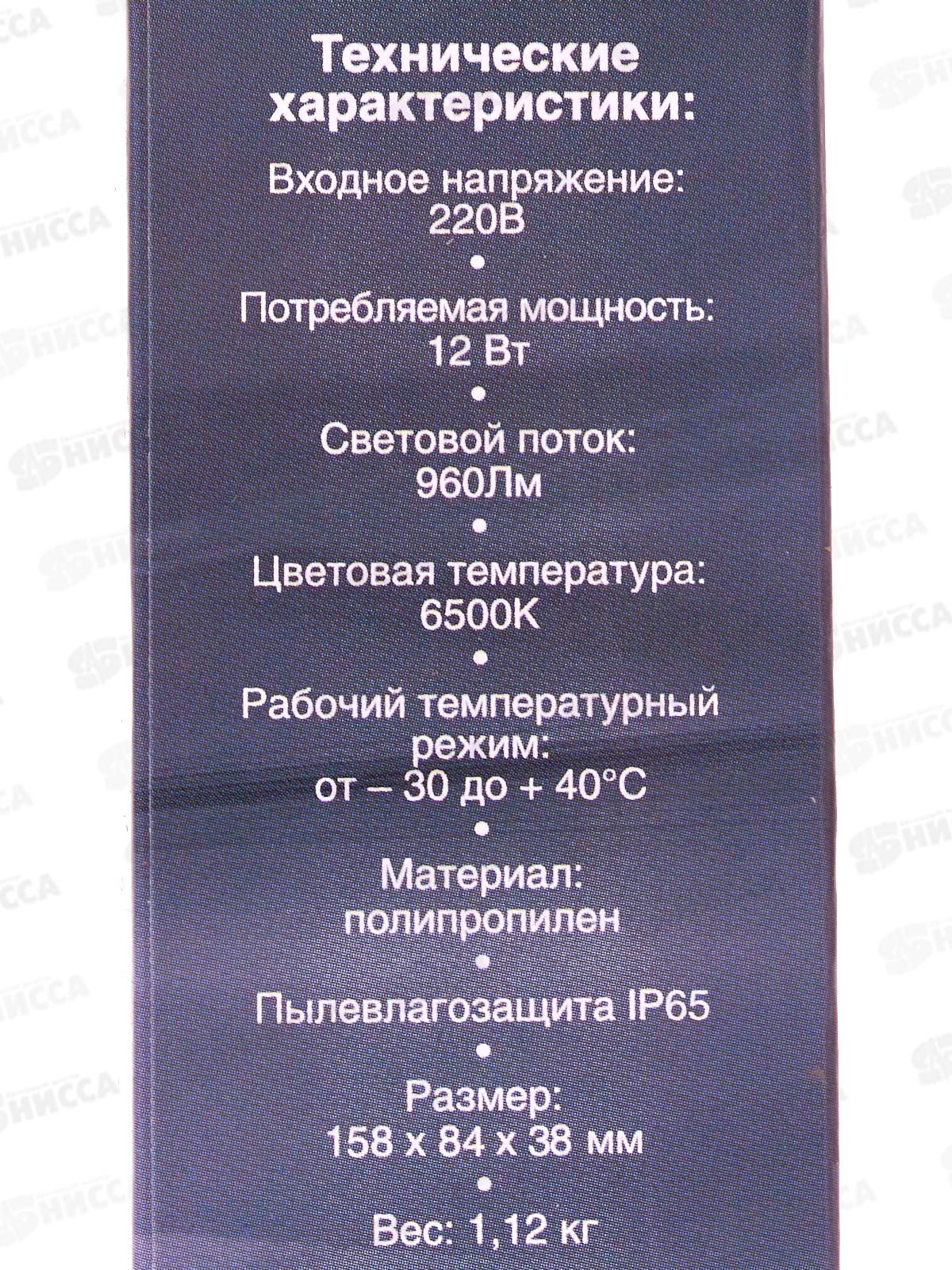 Светильник светодиод. СПУТНИК SP-GO 12Вт 6500К овальный, IP65