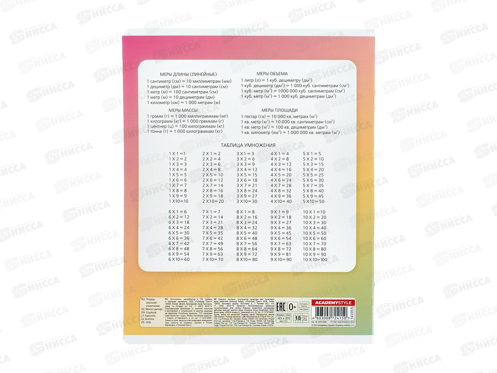Тетрадь 18л кл. АКАД Подружки. EAC-14335/5 *20