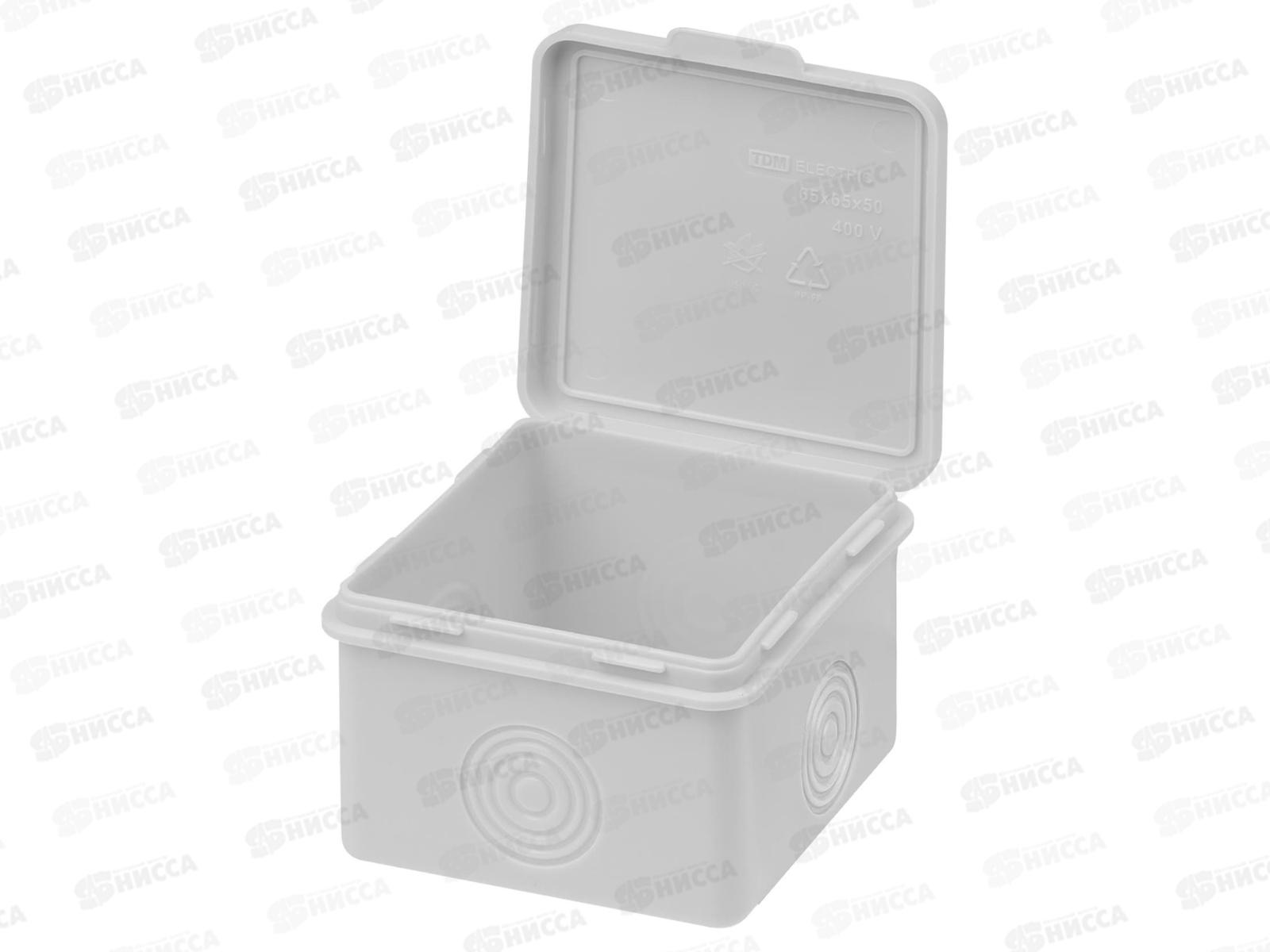 Коробка распределительная TDM ОП 65*65*50 крышка IP54, 0811 *10