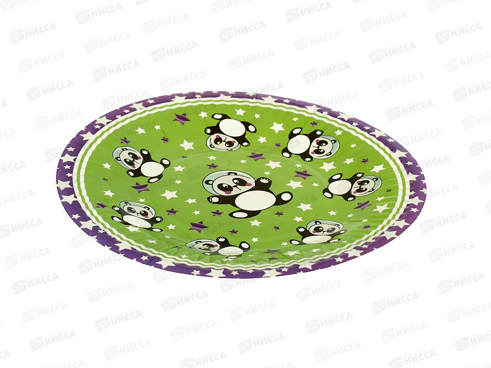 Тарелка бумажная  Акад d-18см 6шт Панда  MNZP-UA11-PLT18-H6