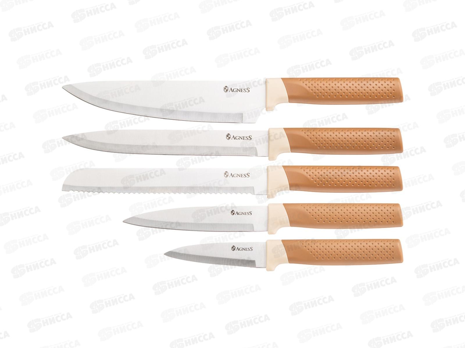 Набор Agness из 9пр 5нож полов,лопатка,шумовка,подставка 671-204