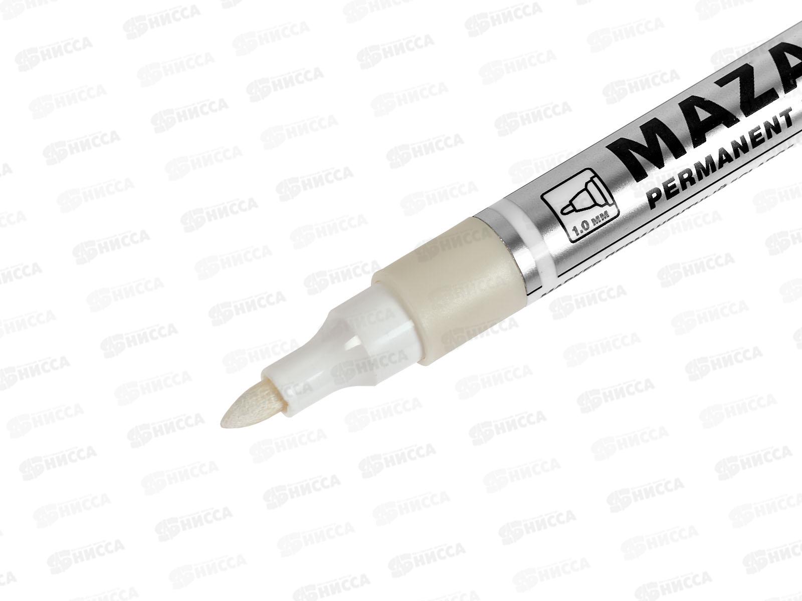 Маркер MAZARI Claro  перм., белый, 1-2мм., M-15220-80 *12/300