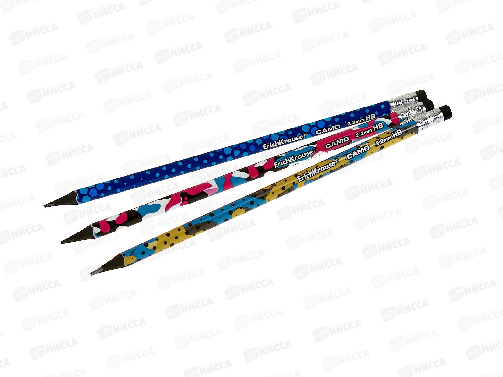 Карандаш ч/г с ласт. EК Camo HB, 55278 *42/252