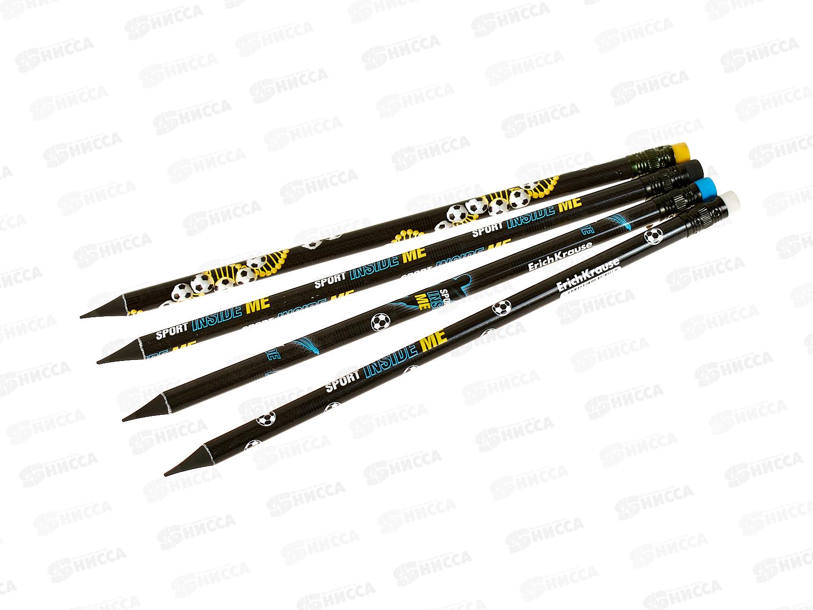 Карандаш ч/г с ласт. EК Sport  HB, 60708*42/252