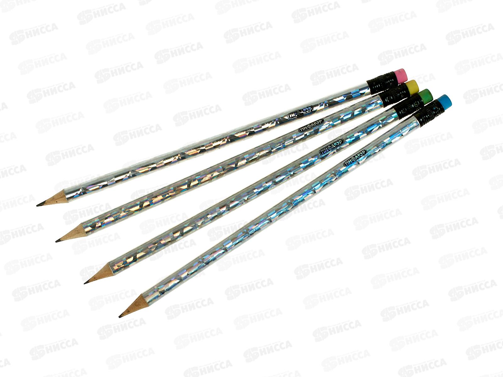 Карандаш ч/г с ласт. Пифагор 180618 асс*100