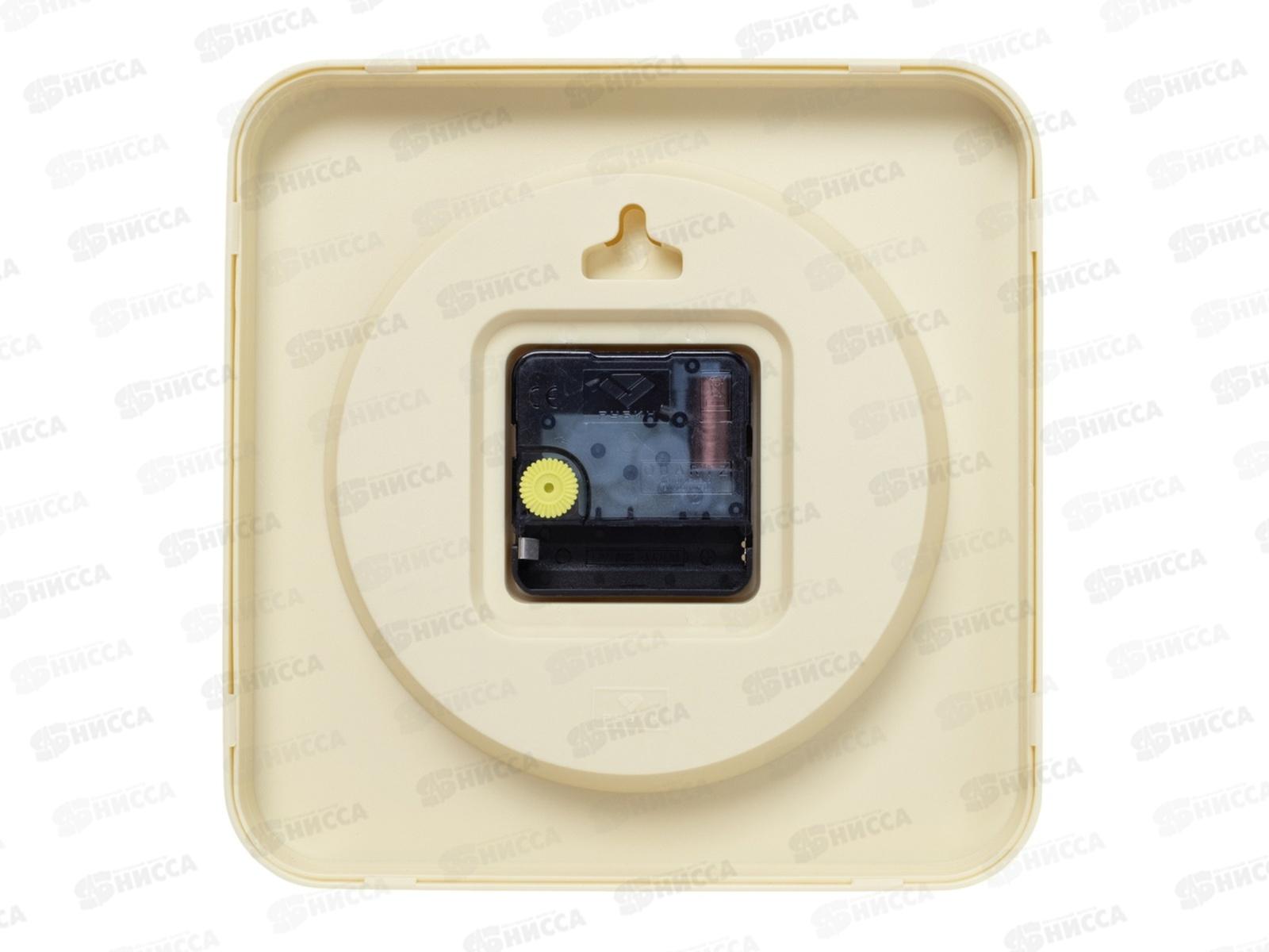 Часы &quot21 Век&quot 1918-008  квадр. Рубин d-19*19см желтый. Классика