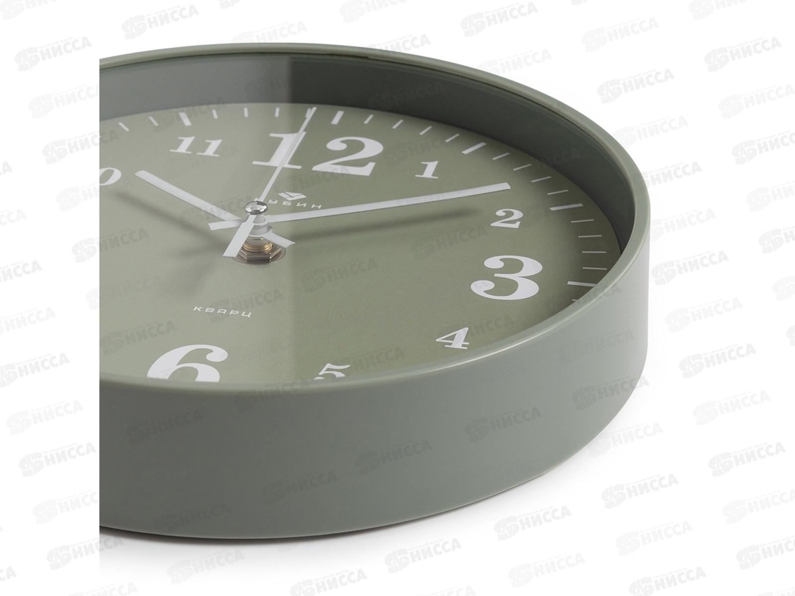 Часы настенные &quot21 Век&quot 2019-005 круглые корпус оливковый &quotКлассика&quot, Рубин