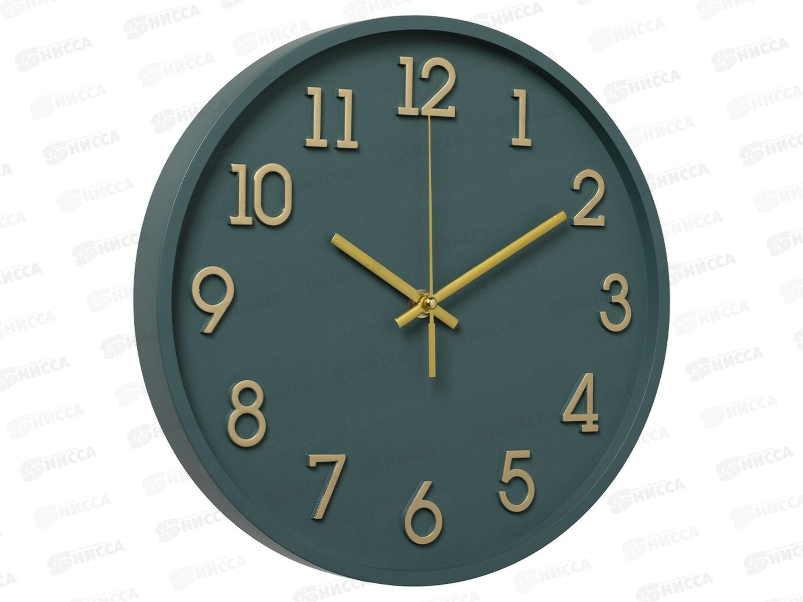 Часы настенные &quot21 Век&quot 2831-002 кругл. , D-28см, &quotКлассика&quot, малахит Рубин