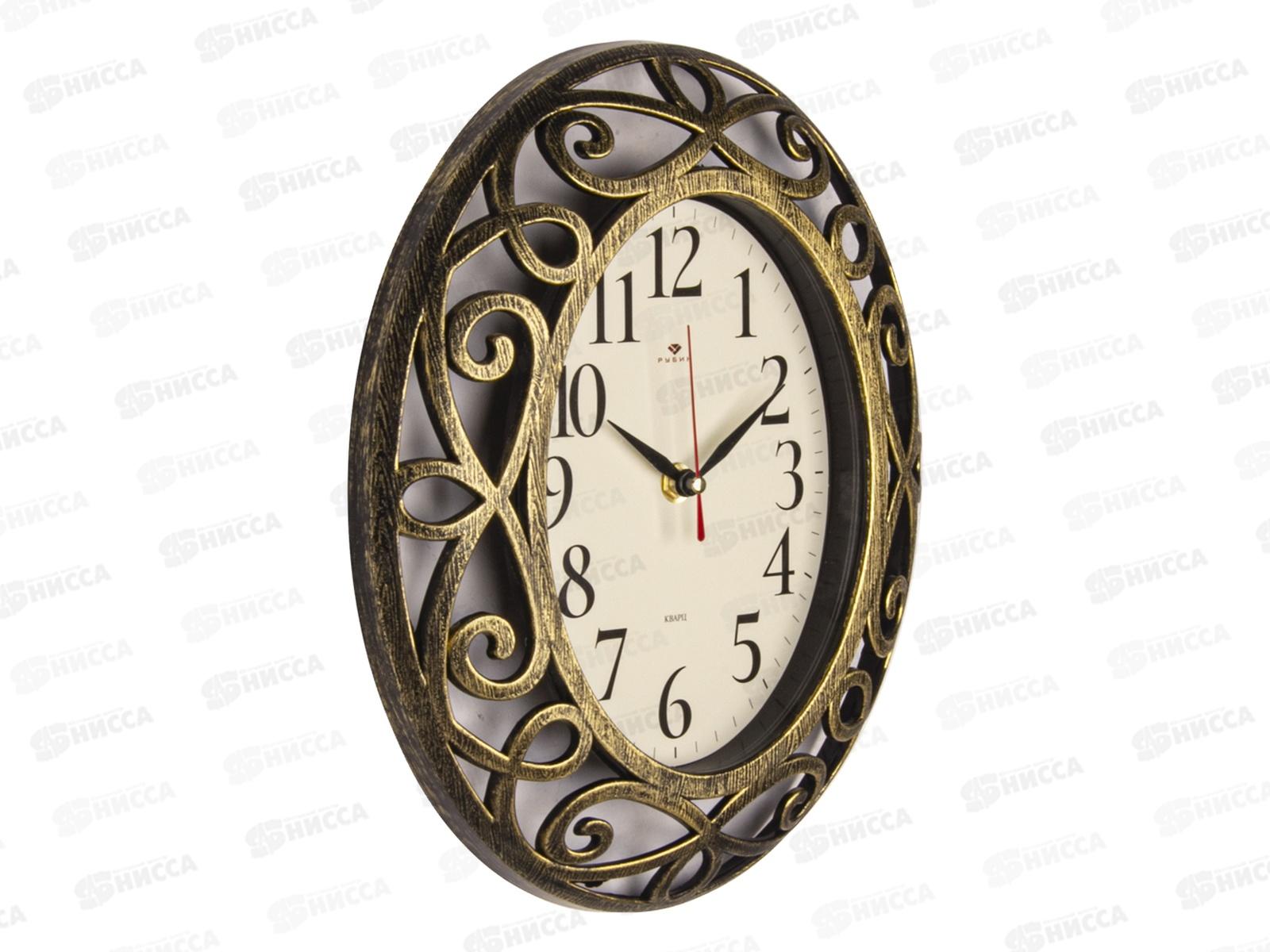 Часы настенные &quot21 Век&quot 3126-009 Классика, черный с золотом,овал Рубин