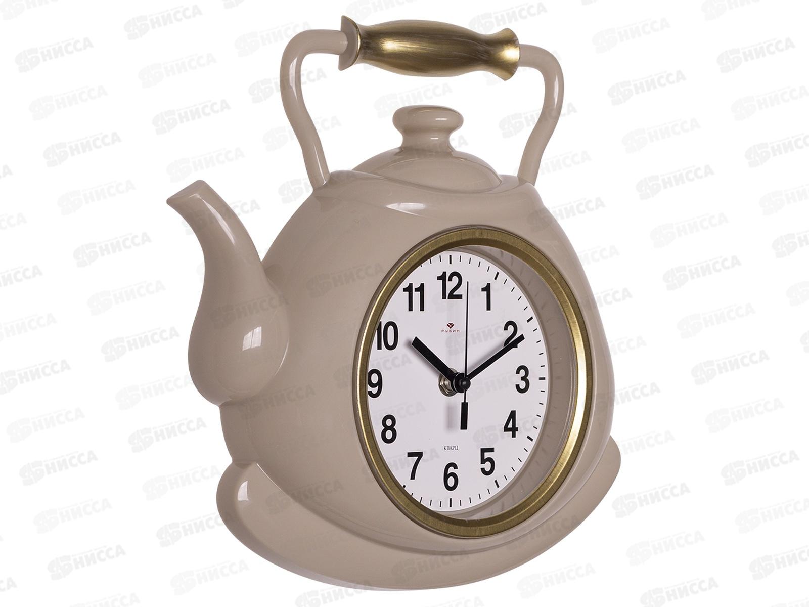 Часы &quot21 Век&quot 3129-003 чайник, корп бежевый с золотом &quotКлассика&quot Рубин