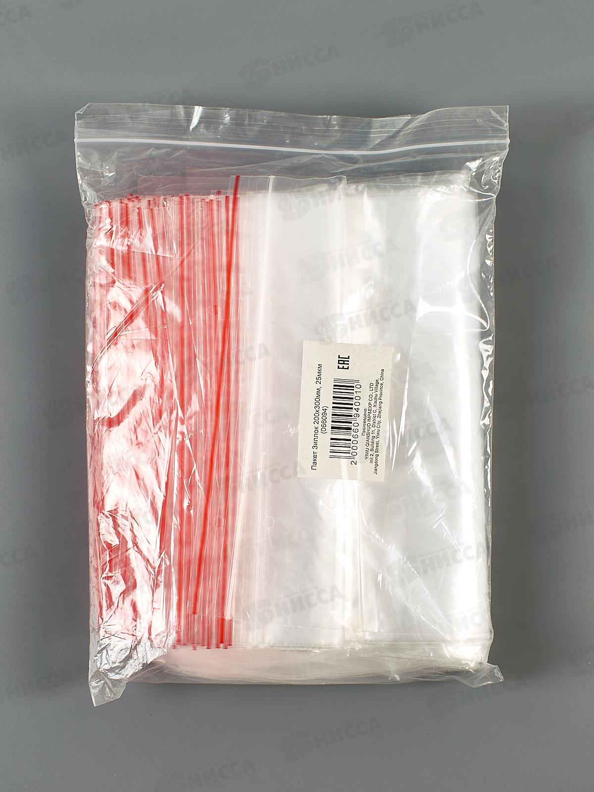 Пакет зип-лок 20*30см 25мкр (уп/100шт) (066094)  Ж