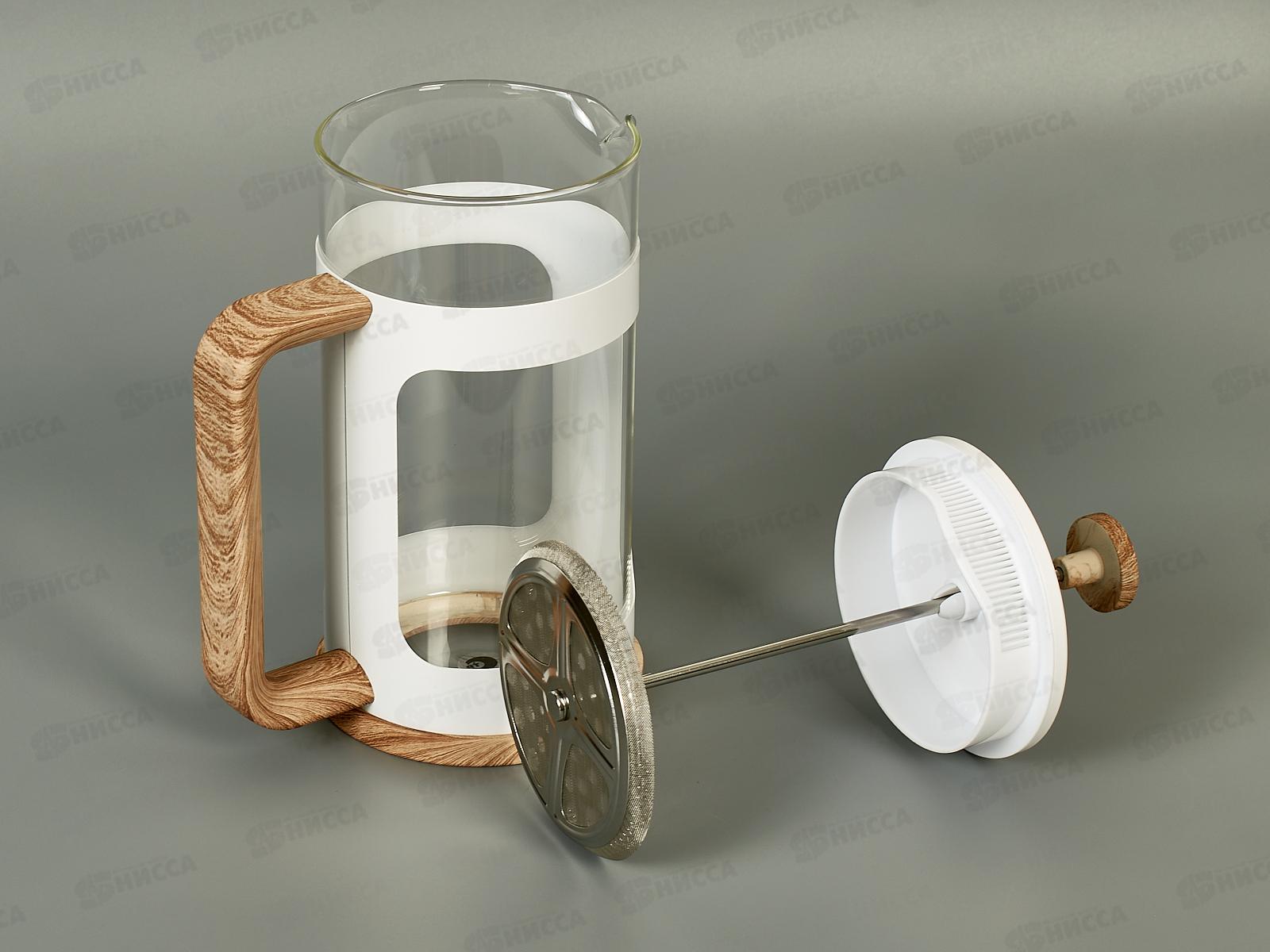 Френч-пресс 1,0л LR06-63-1000 боросиликатное стекло система фильтрации