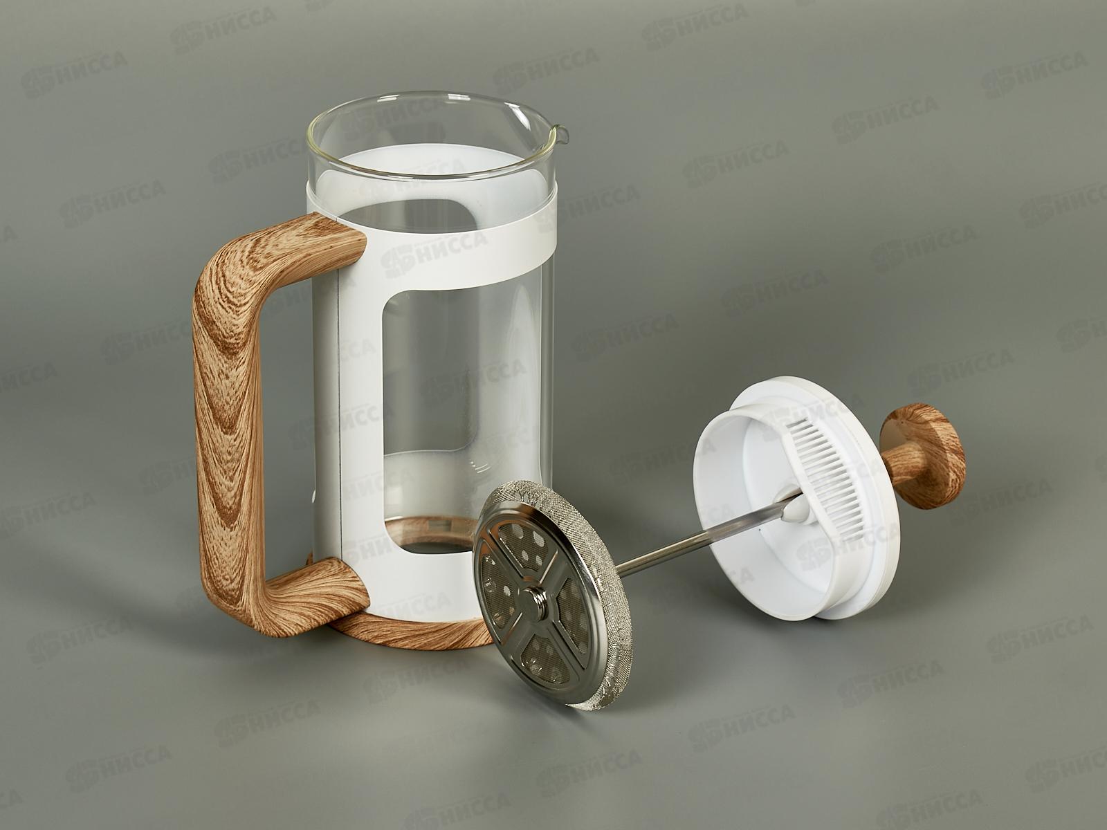 Френч-пресс 0,35л LR06-63-350 боросиликатное стекло система фильтрации