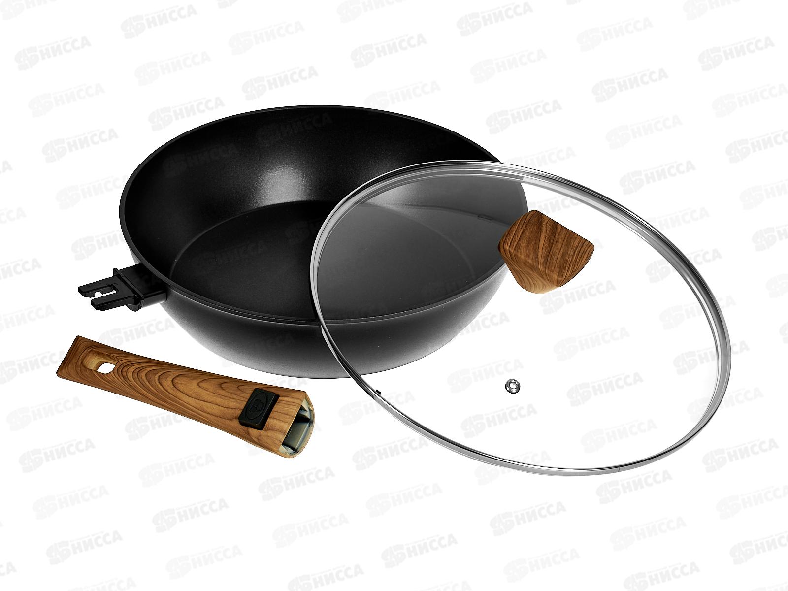 Сковорода Вок Lara Киото LR01-196-28 28*7,2см индукция крыш съем ручка