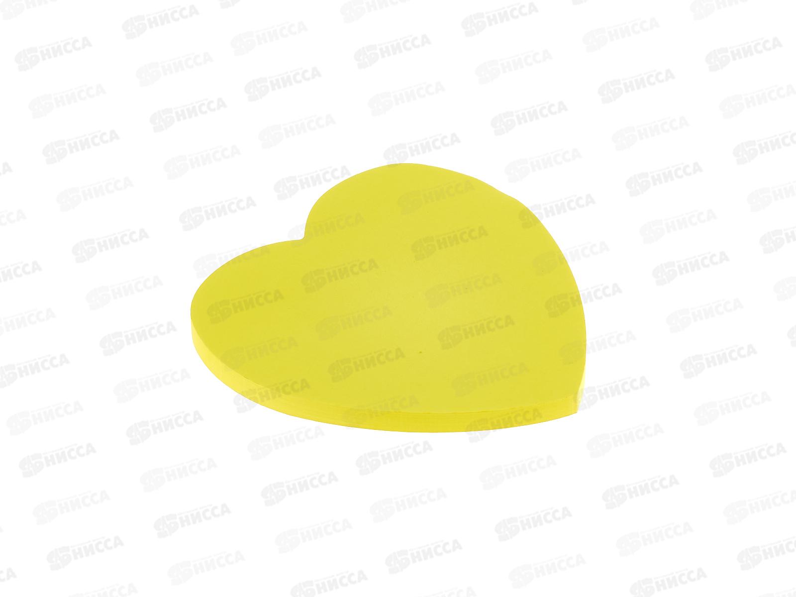 Блок д/зап. LAMARK фигурн. Сердце 50л неон. желтый  0140-YL *24