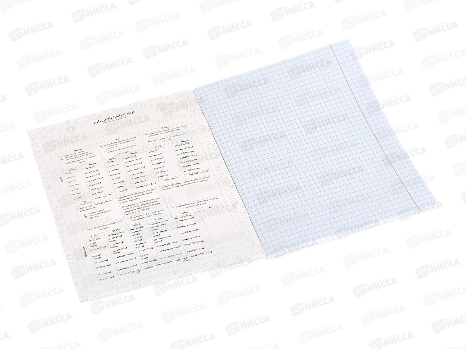 Тетрадь 48л клетка ПП &quotНа уроке&quot Английский язык,  48-2365 софт-тач  *80