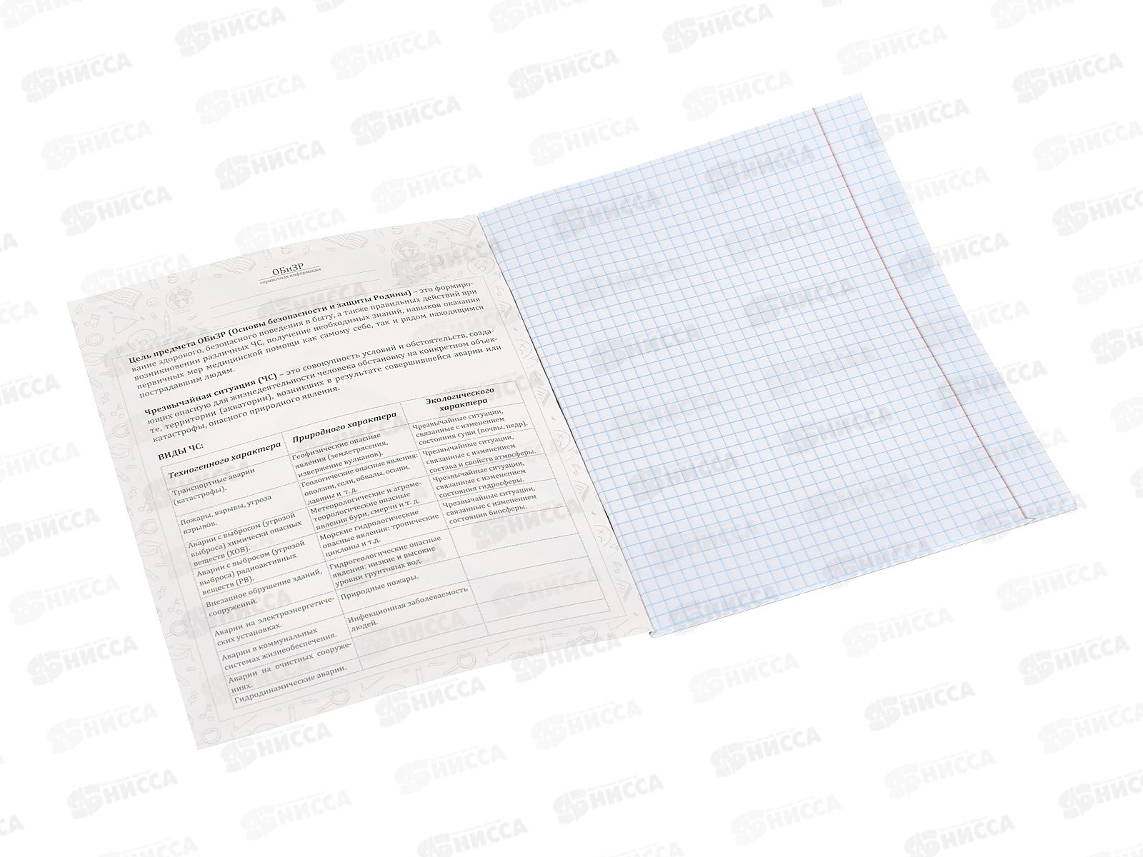 Тетрадь 48л клетка ПП &quotНа уроке&quot ОБиЗР,  48-2374 софт-тач  *80