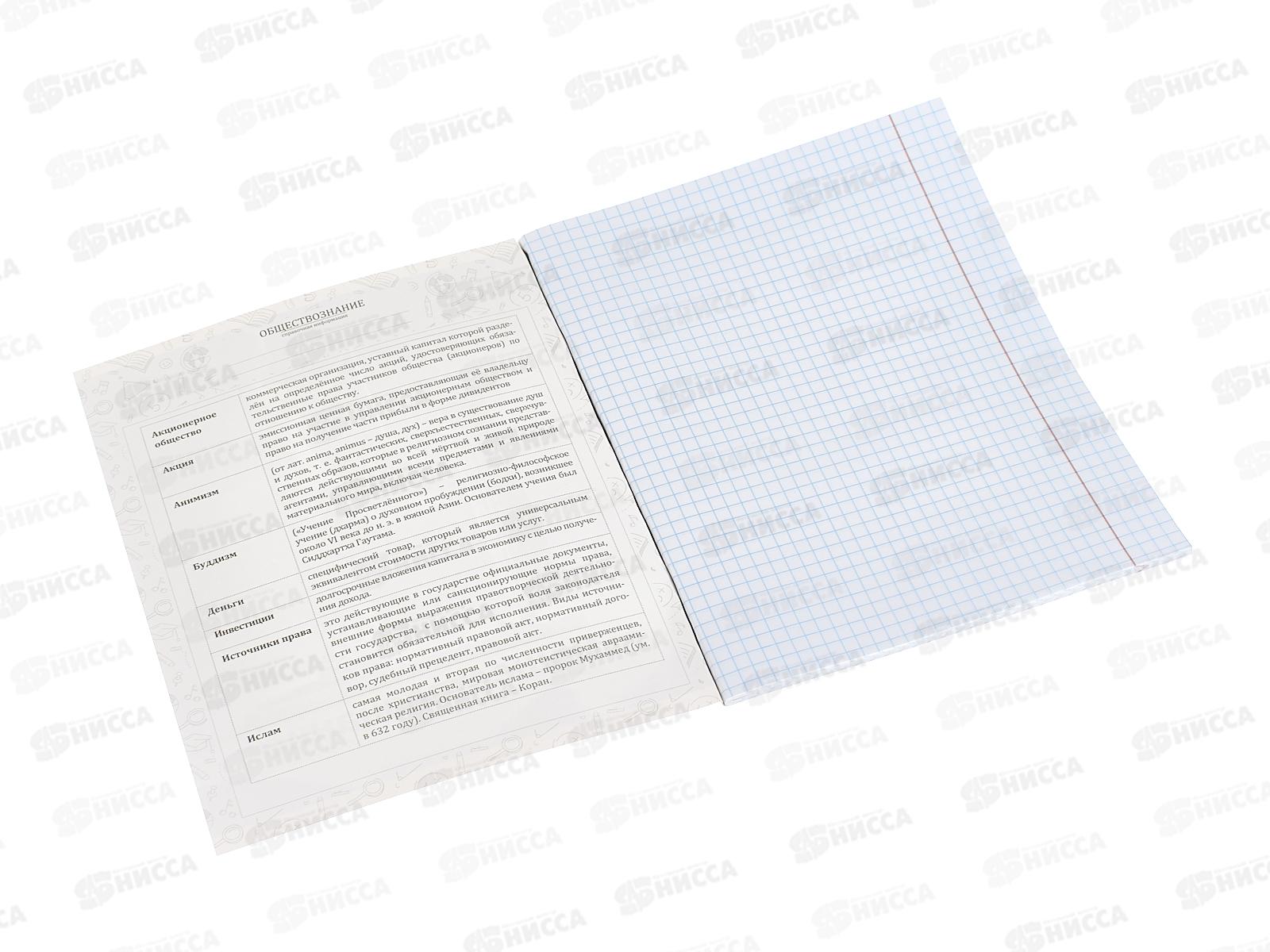 Тетрадь 48л клетка ПП &quotНа уроке&quot Обществознание,  48-2375 софт-тач  *80