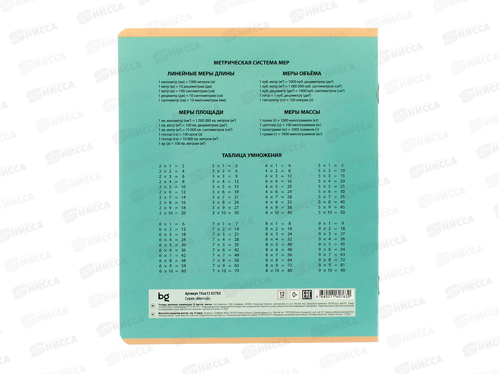 Тетрадь 12л кл. BG Мечтай 62763 *15/150