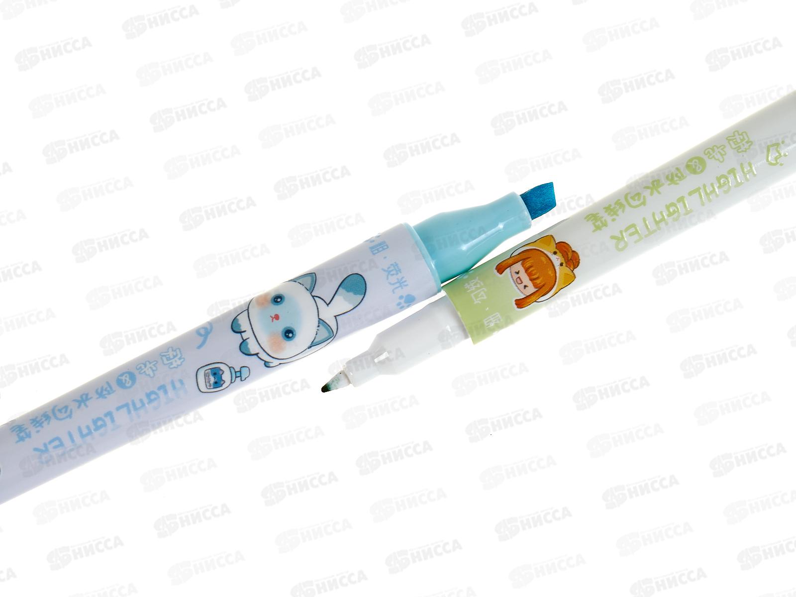 Набор маркеров-текстовыделителей 2-х сторон. 4цв Котики и лапки 12037