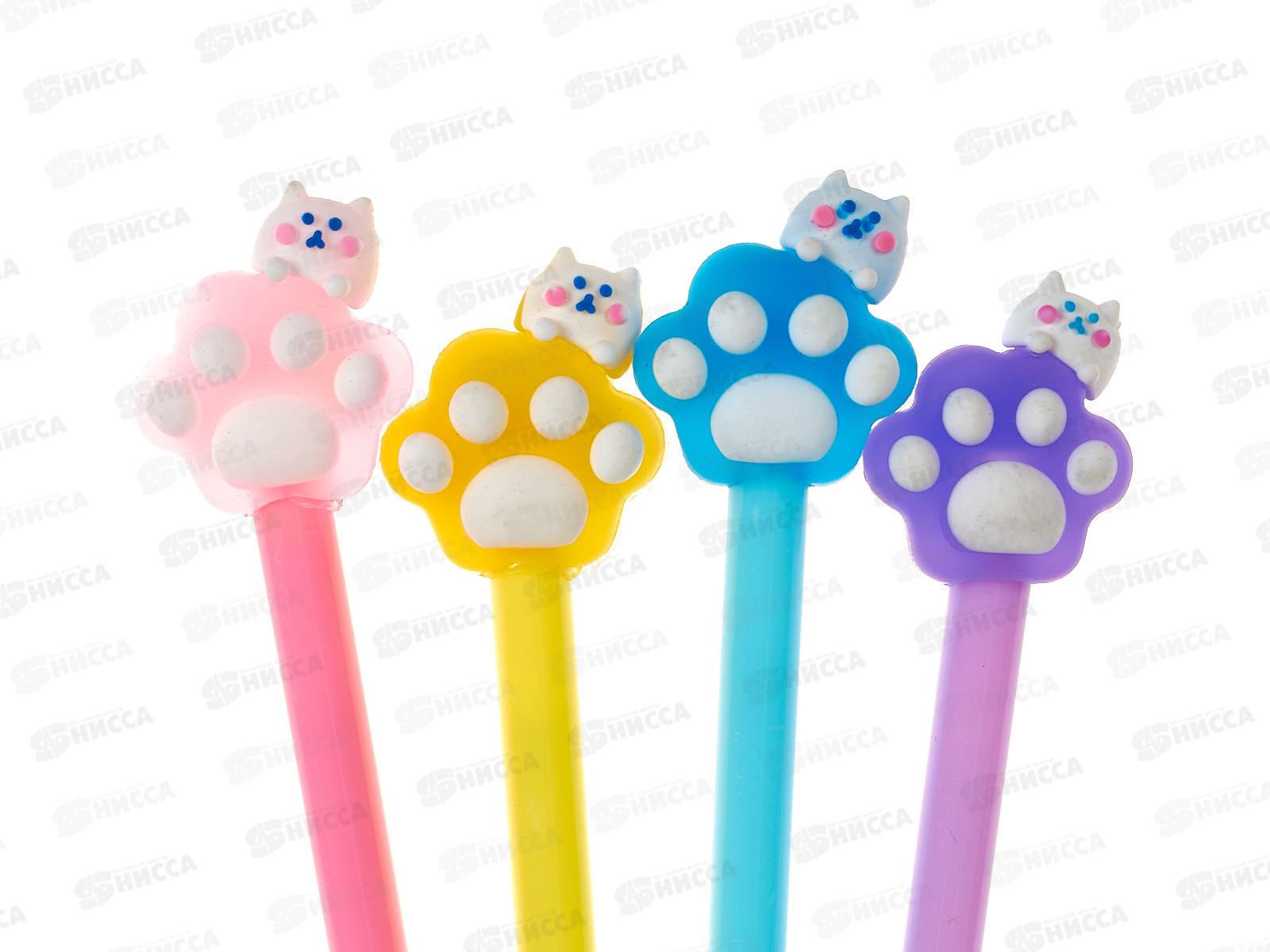 Ручка шарик. синяя Лапка, котик *12 Р-С21