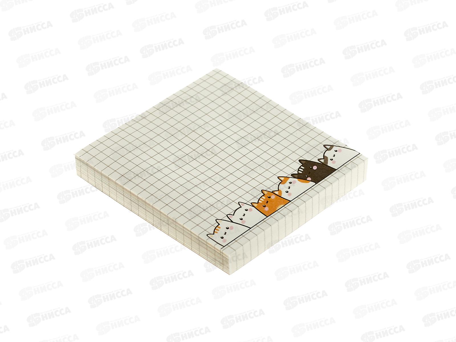 Стикеры для заметок бумага клей 80*80см 80л Котики YSD-7804