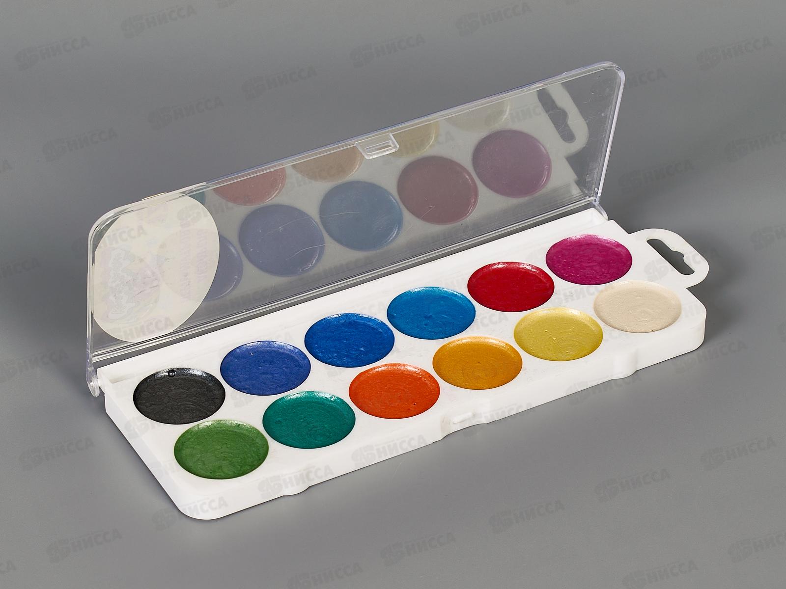 Акварель Каляка-Маляка  12цв Перламутр б/к пл/уп европод. АПКМ12*30