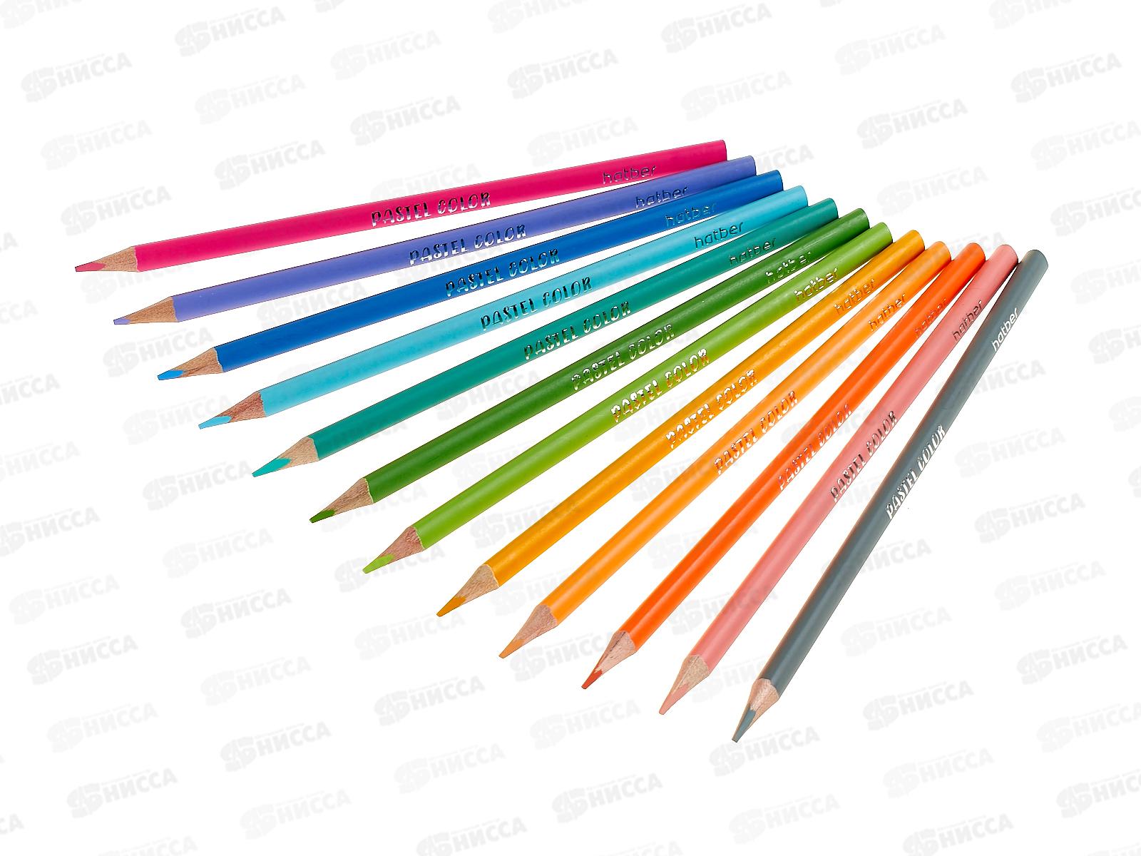 Карандаши 12цв Hatber Delicato пастельные трехгр.072213 *12/240
