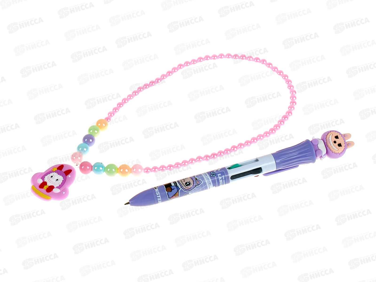 Набор бижут детский бусы+авторучка &quotLABUBU&quot 4цв №2397