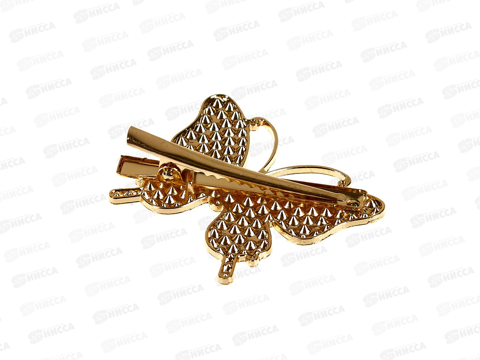 Заколка-уточка &quotБабочка&quot п/зол со стразами №5314