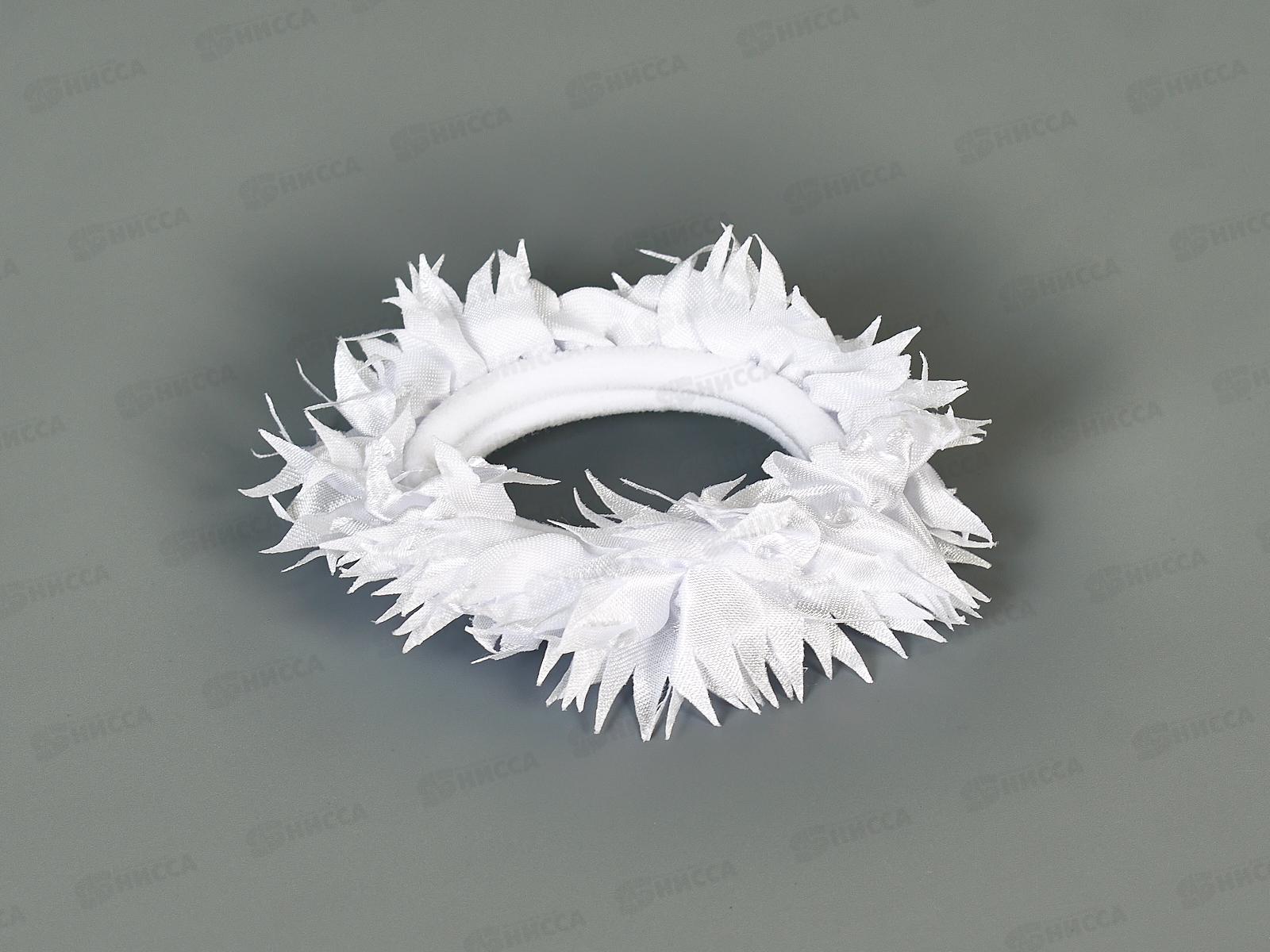 Резинка д/волос шелк белая &quotРомашка&quot №9510 (уп 5шт)