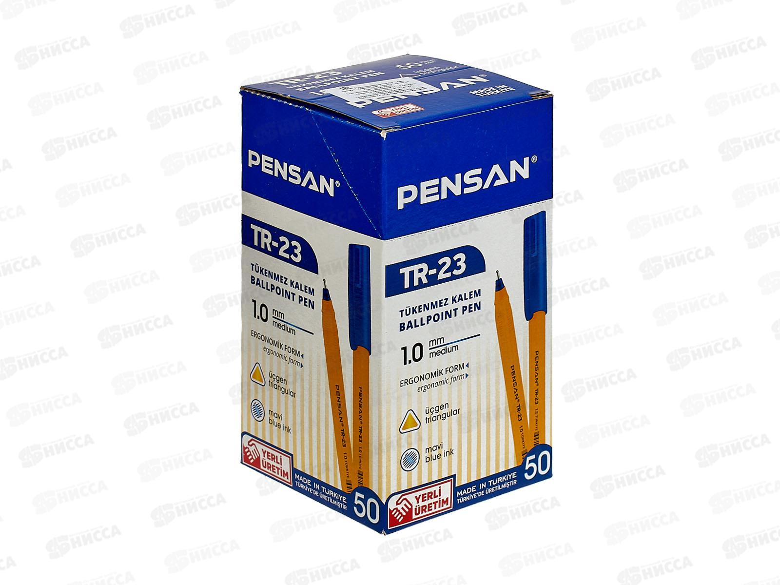 Ручка шар. Pensan TR-23,треуг.син. *50/2000