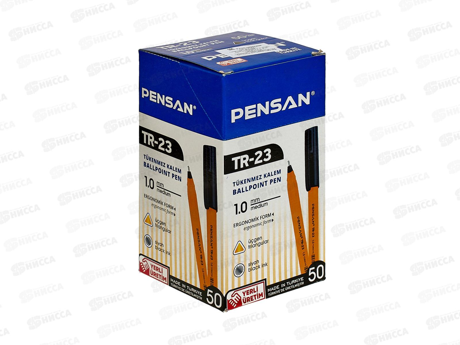 Ручка шар. Pensan TR-23,треуг.черн. *50/2000
