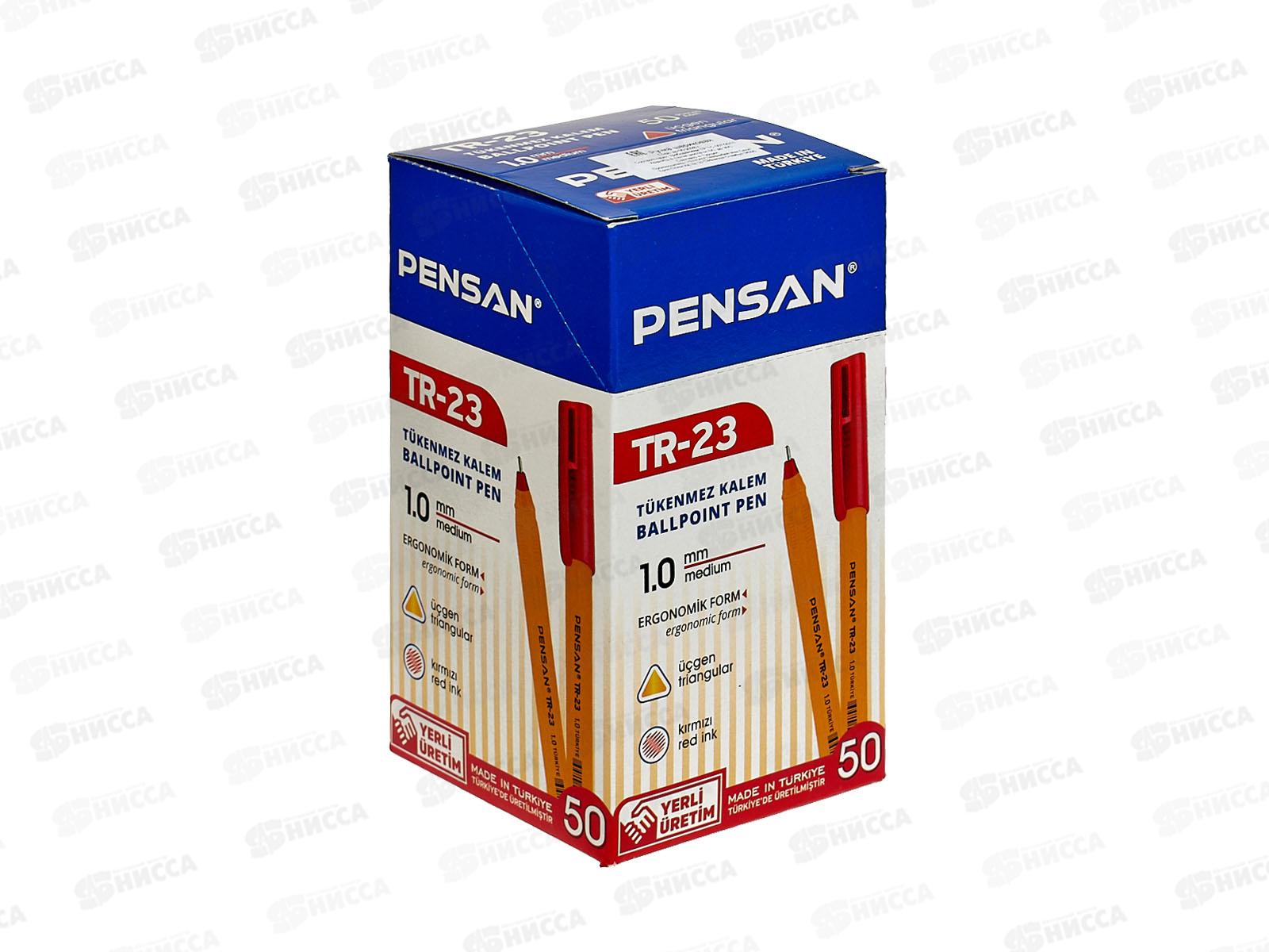 Ручка шар. Pensan TR-23,треуг.красн. *50/2000