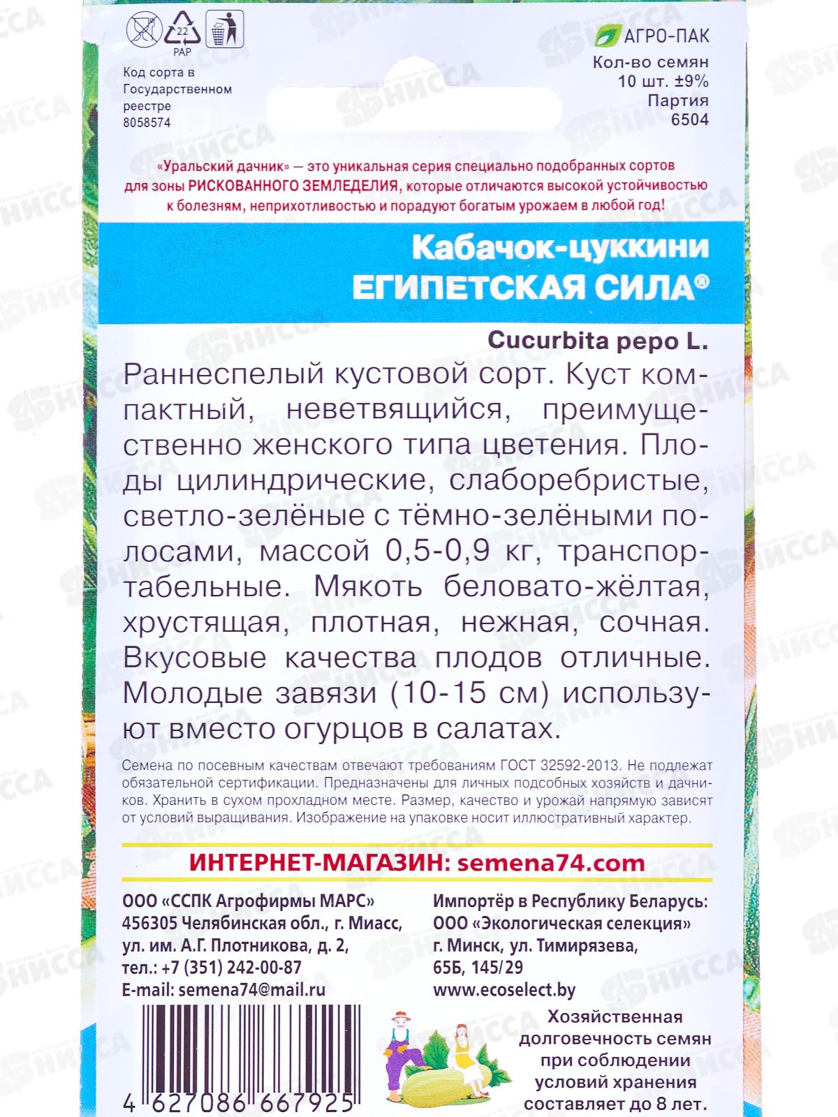 Кабачок Египетская Сила цуккини Евро *10 УрД +