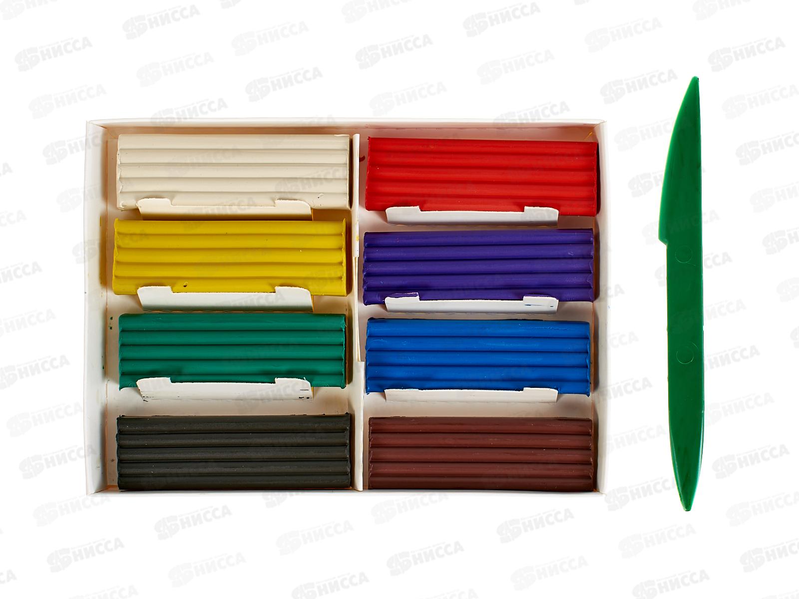 Пластилин 8цв 120г Hatber Плюшевые панды., стек, 087402 *12