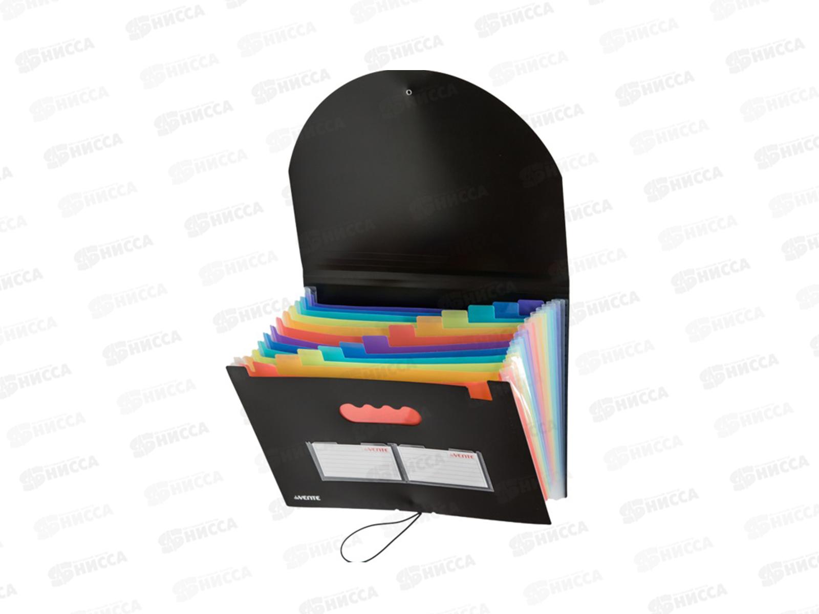 Папка-органайзер deVENTE 13отд. А4 черная с клап. 3078302 *12