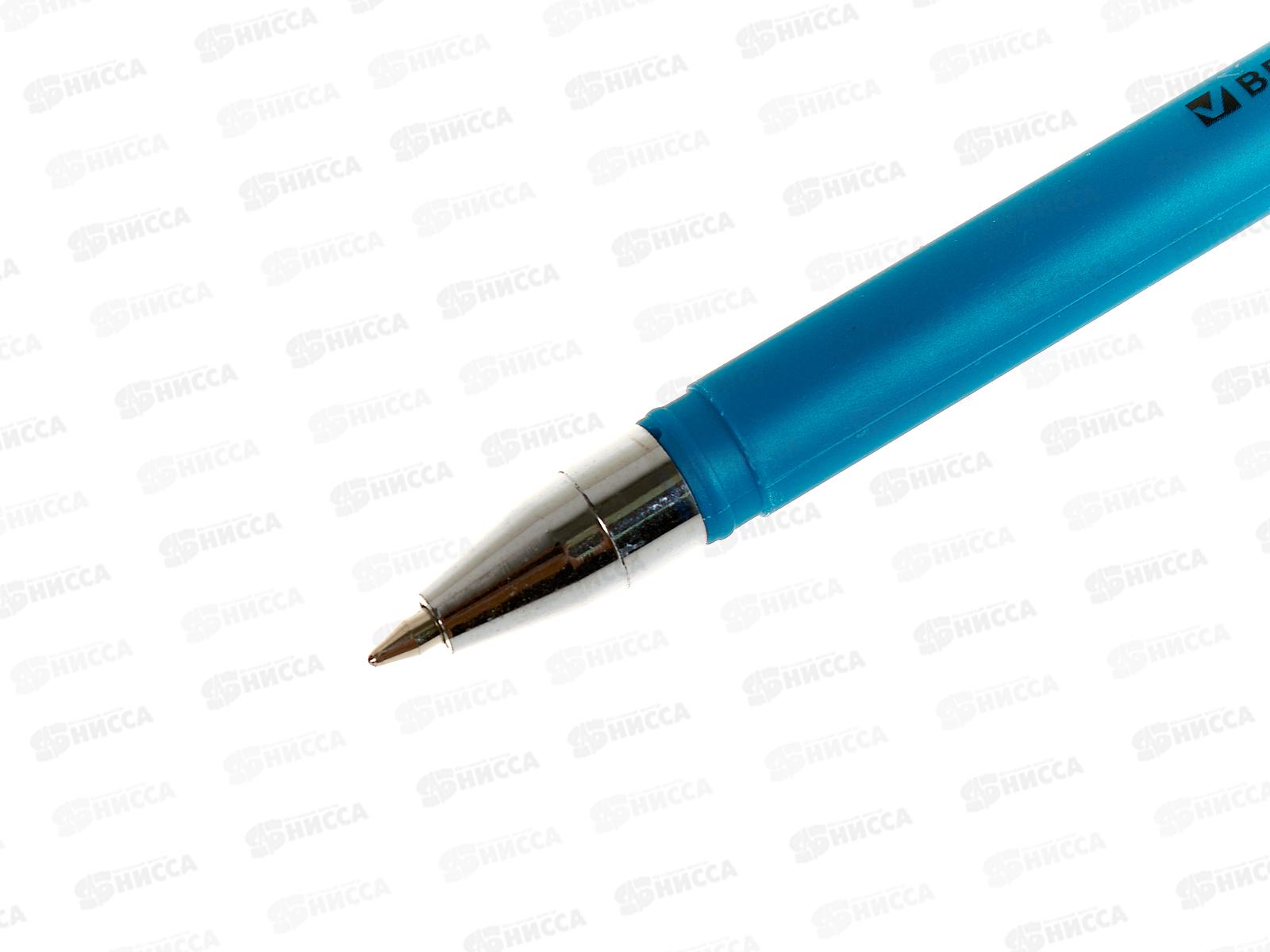 Ручка шар. BRAUBERG-143699 ST Stick Metallic  0.7мм синяя *36