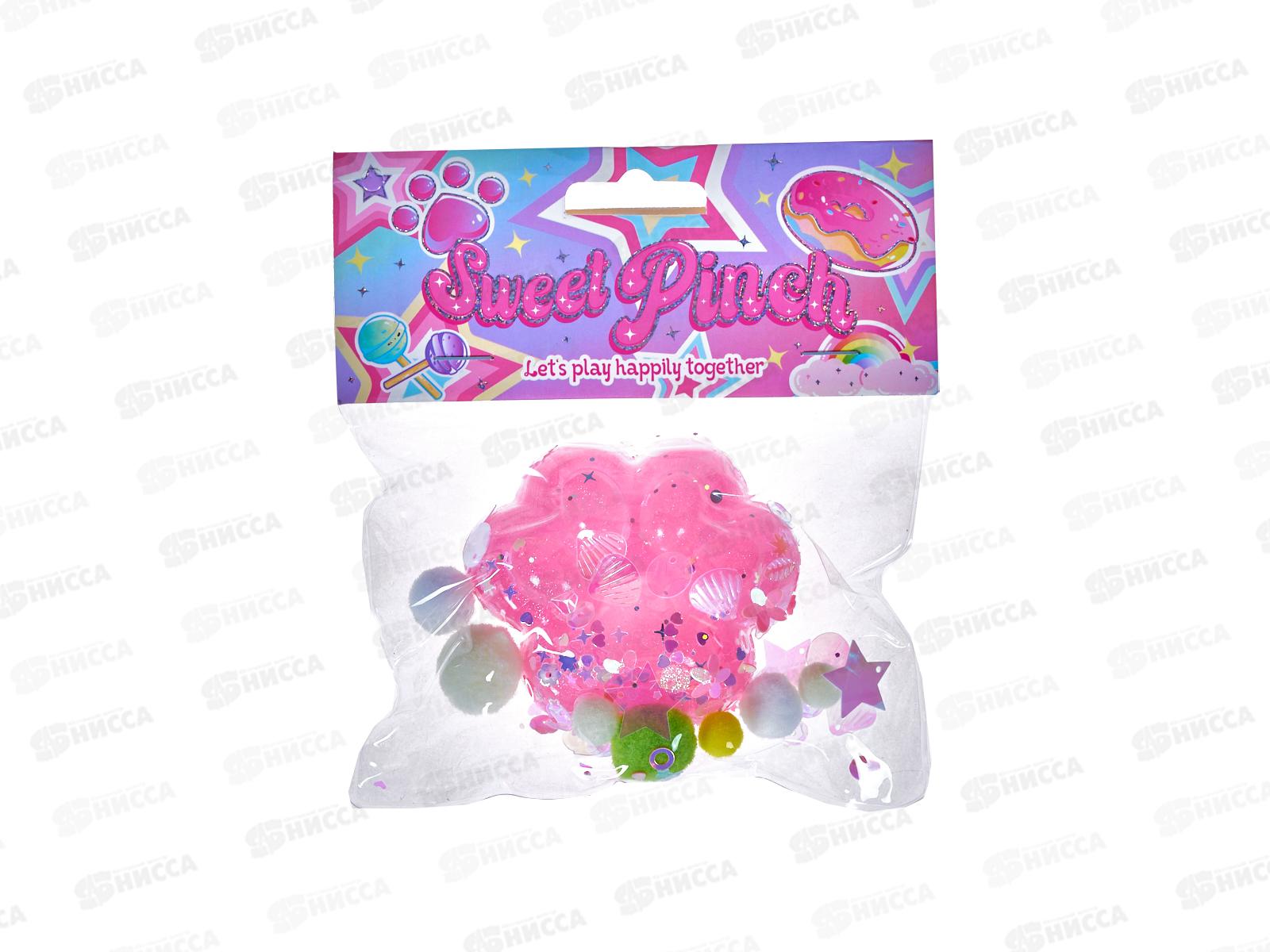 Антистресс-мялка ПГС 6*7см глиттер Лапки Р2568-7 *12