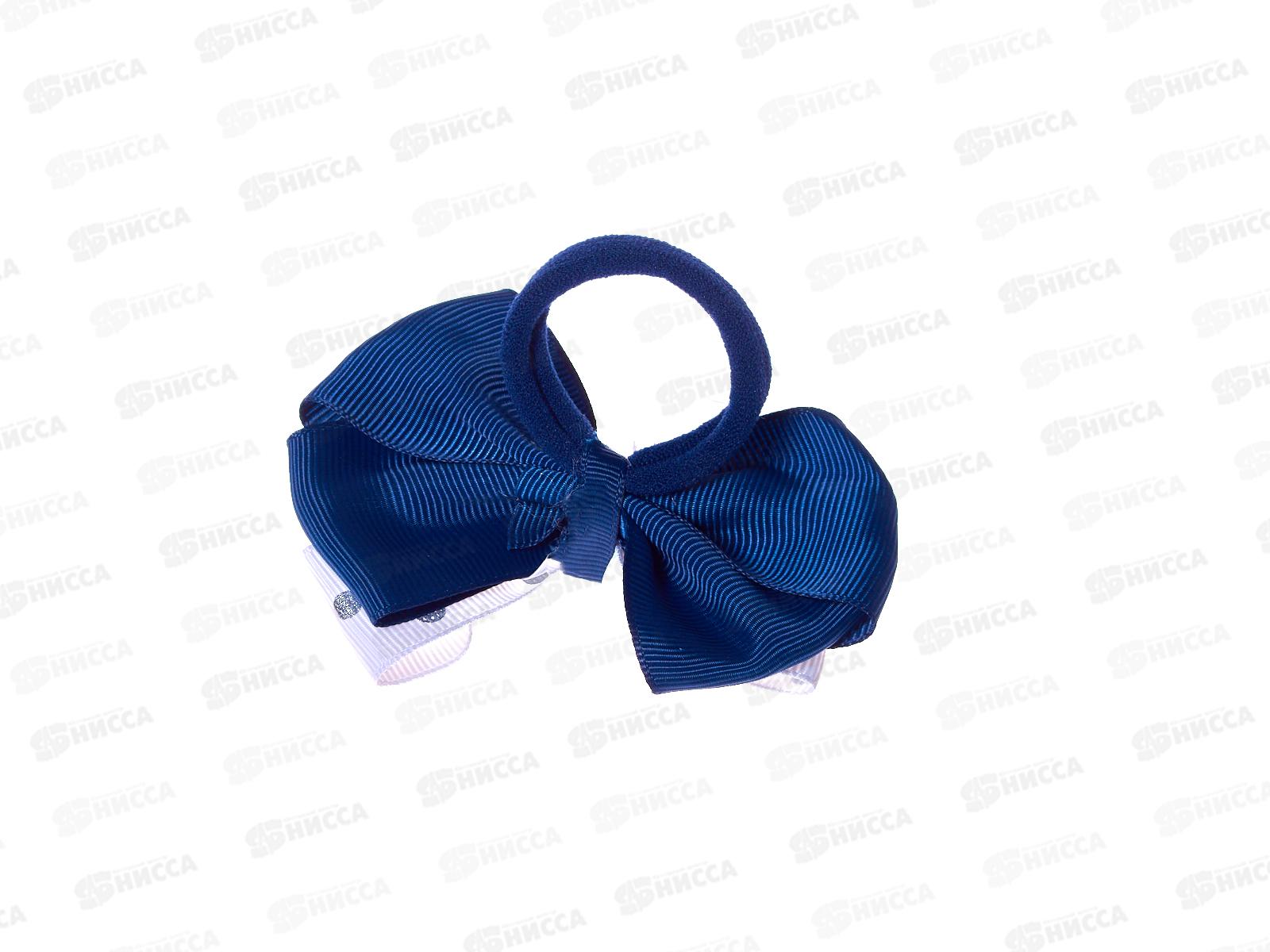 Резинка  д/в &quotШкольница&quot бант горох 8см бело-синий 4098510