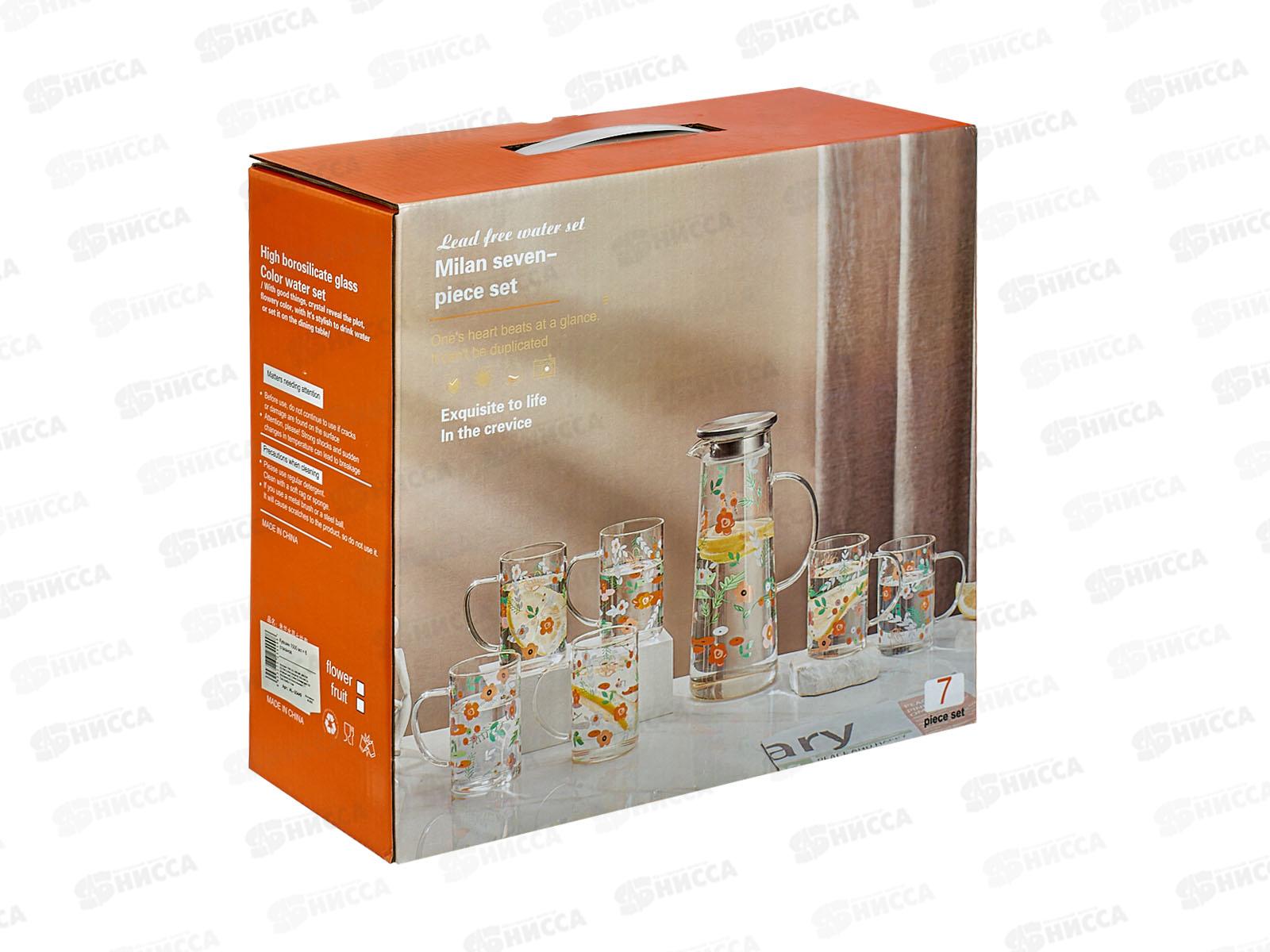 Кувшин с крышкой 1500мл + 6 стаканов 300мл, AL-25449 *8