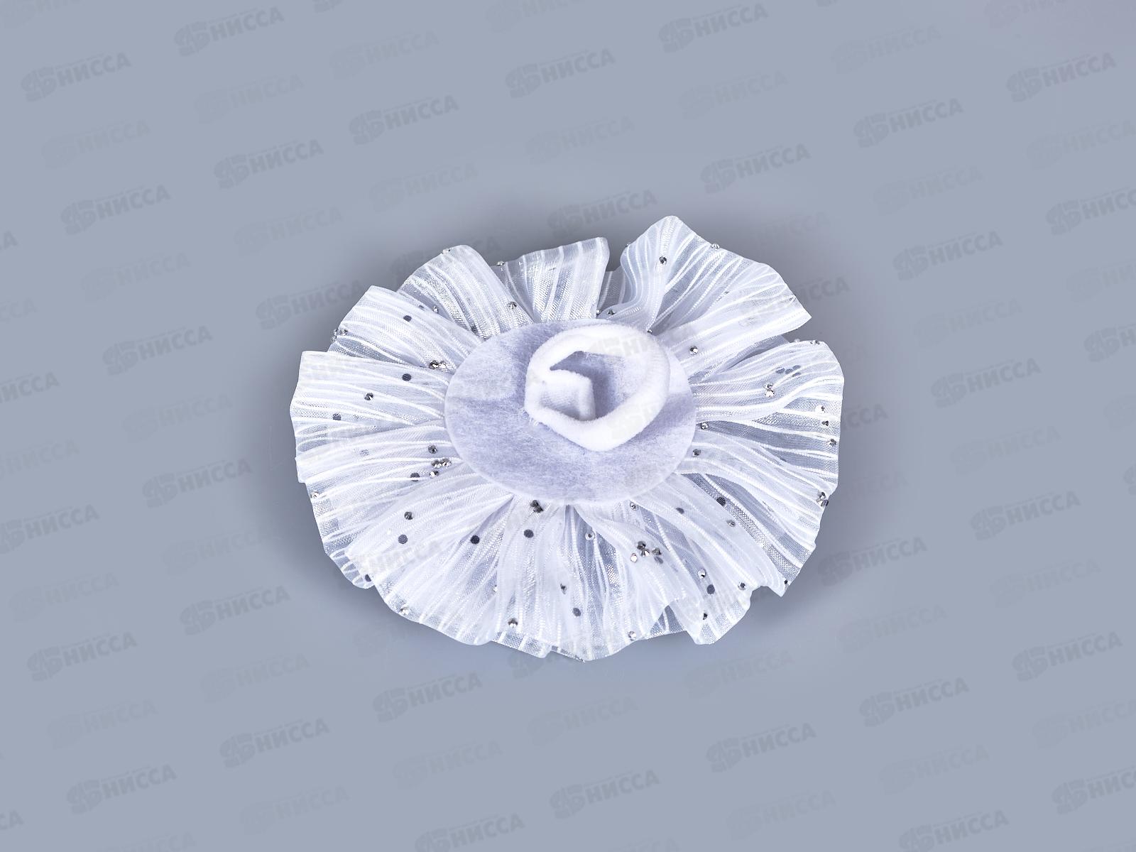 Резинка  д/в &quotШкольница&quot бант волнушка роза 11см белый 7915745