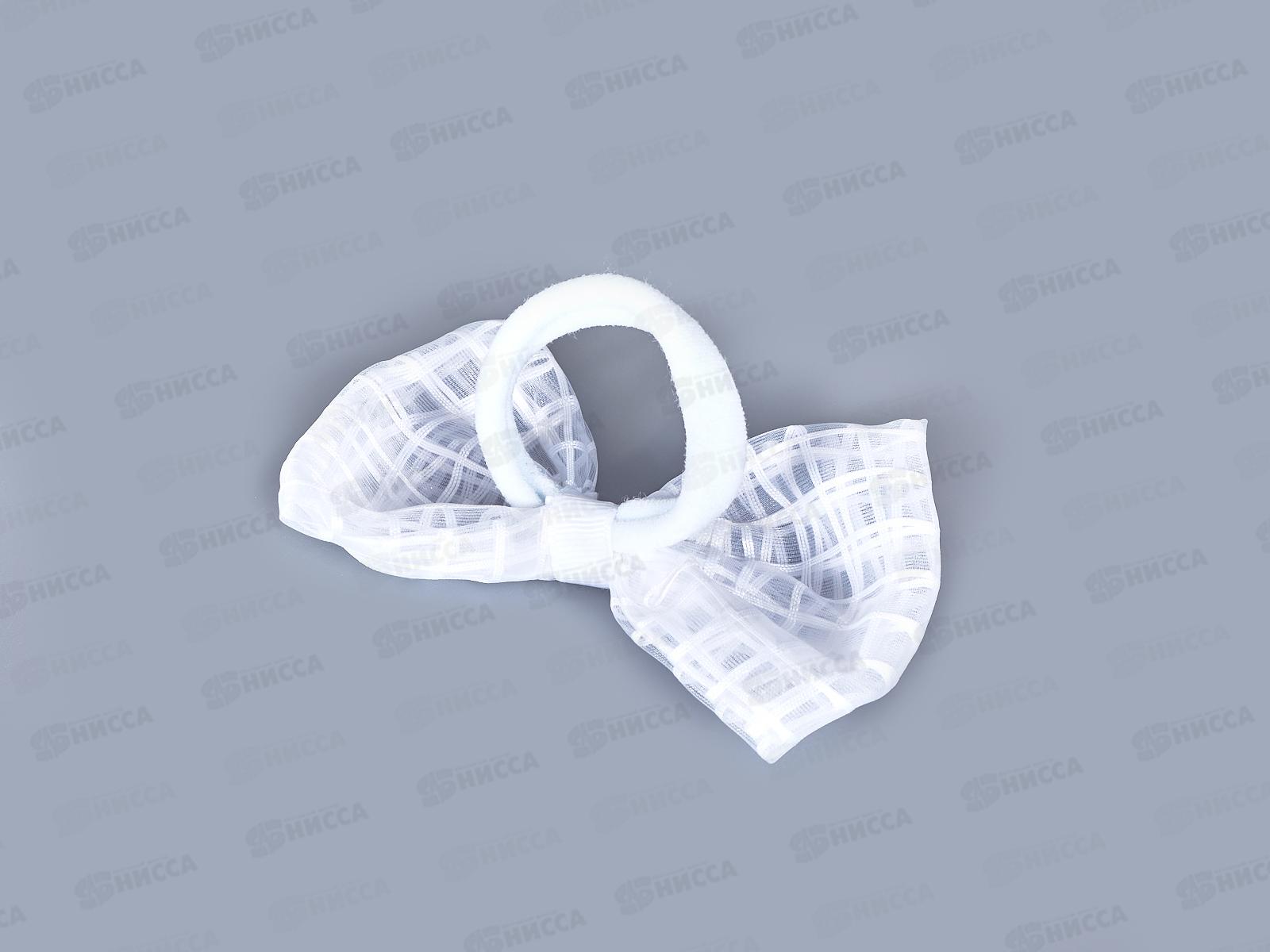 Резинка  д/в &quotБантик&quot хрусталь клетка 9см белый 7915754