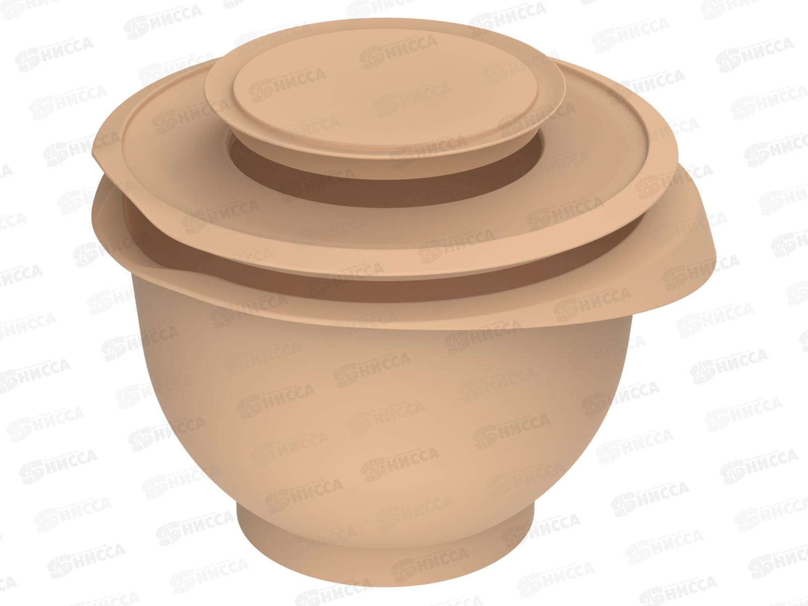 Миска для взбивания с крышкой &quotКулинар&quot 2,1л (какао) АП 1057  *45