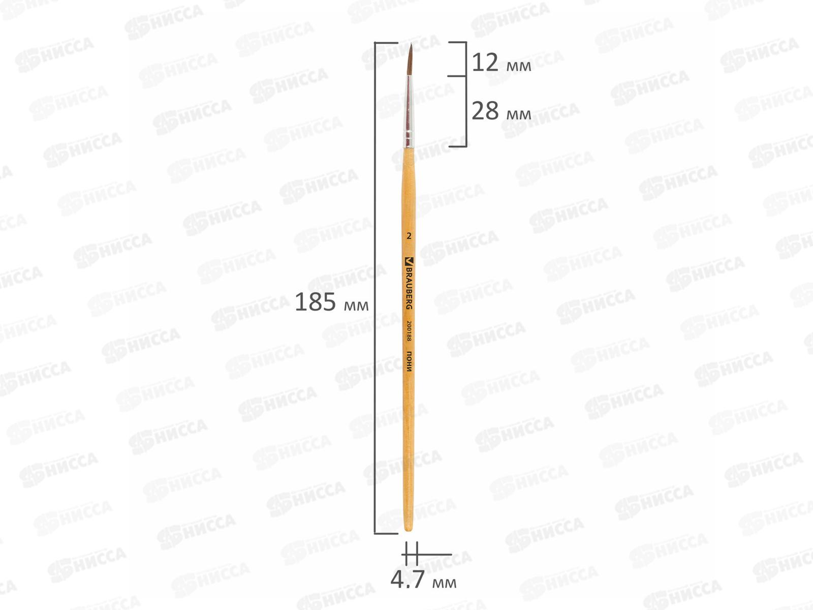 Кисть BRAUBERG Пони №2 круг.200188 *30/120