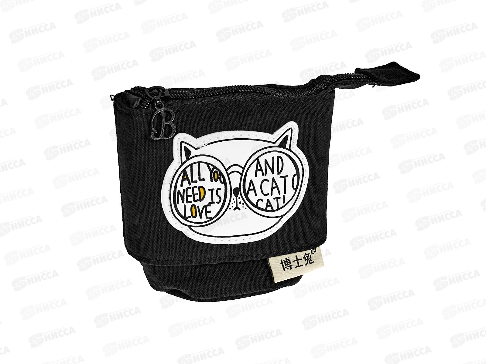 Пенал-тубус Alingar Cat черный AL11162/1