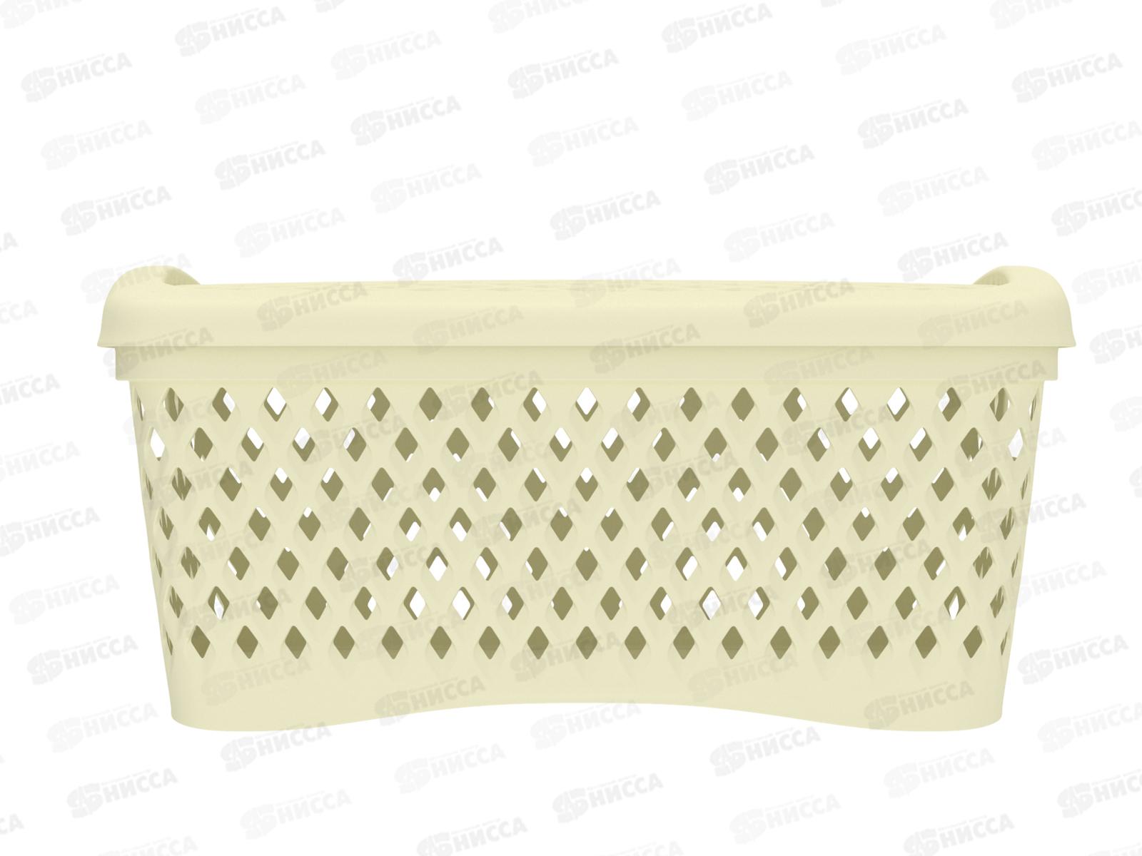 Корзинка с крышкой &quotРомбики&quot S ваниль, АП 441  (255х190х120мм)