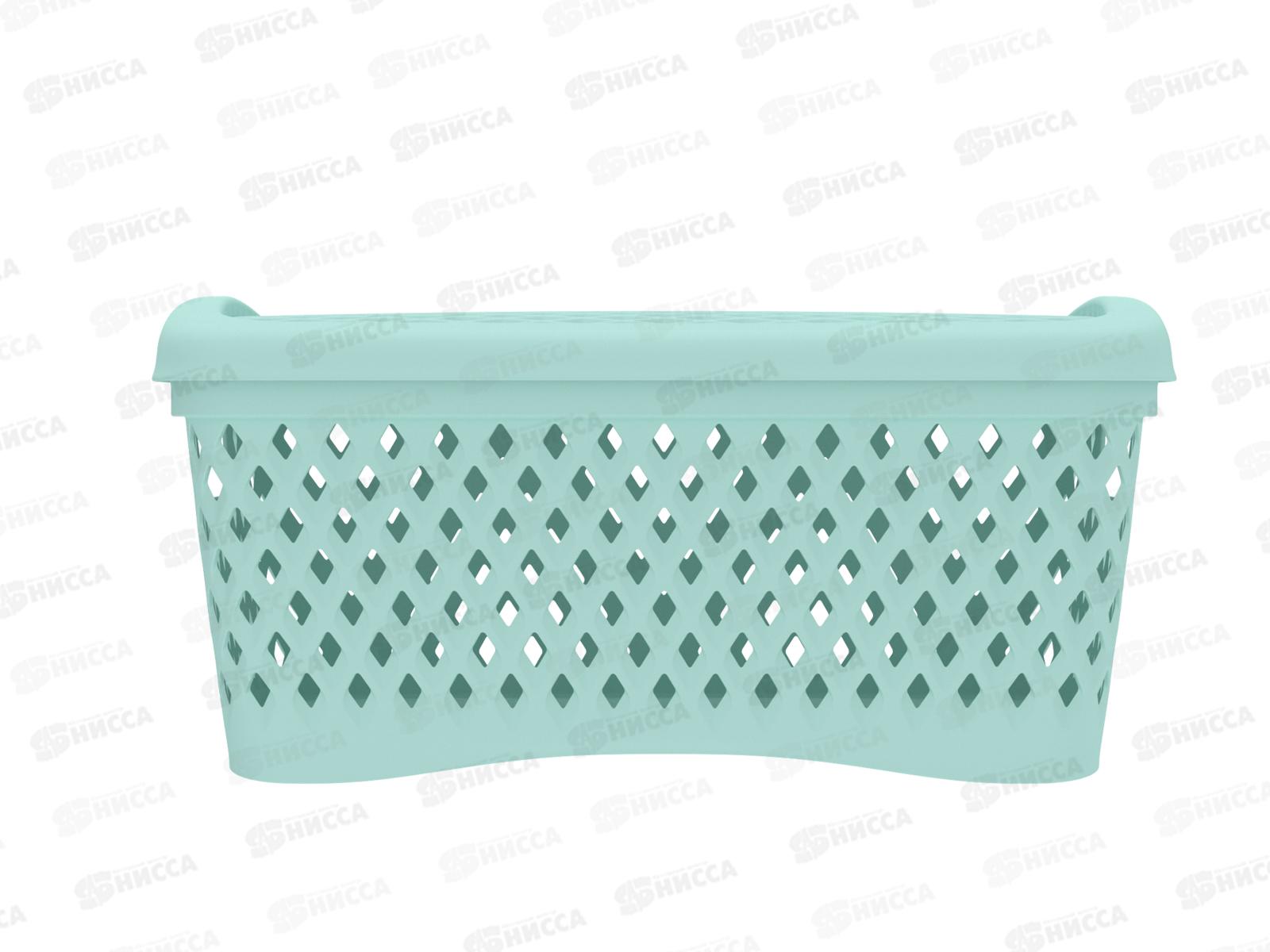 Корзинка с крышкой &quotРомбики&quot S мята, АП 455  (255х190х120мм)