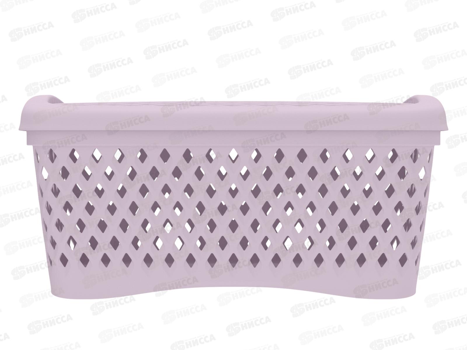 Корзинка с крышкой &quotРомбики&quot S пепел розы, АП 456  (255х190х120мм)