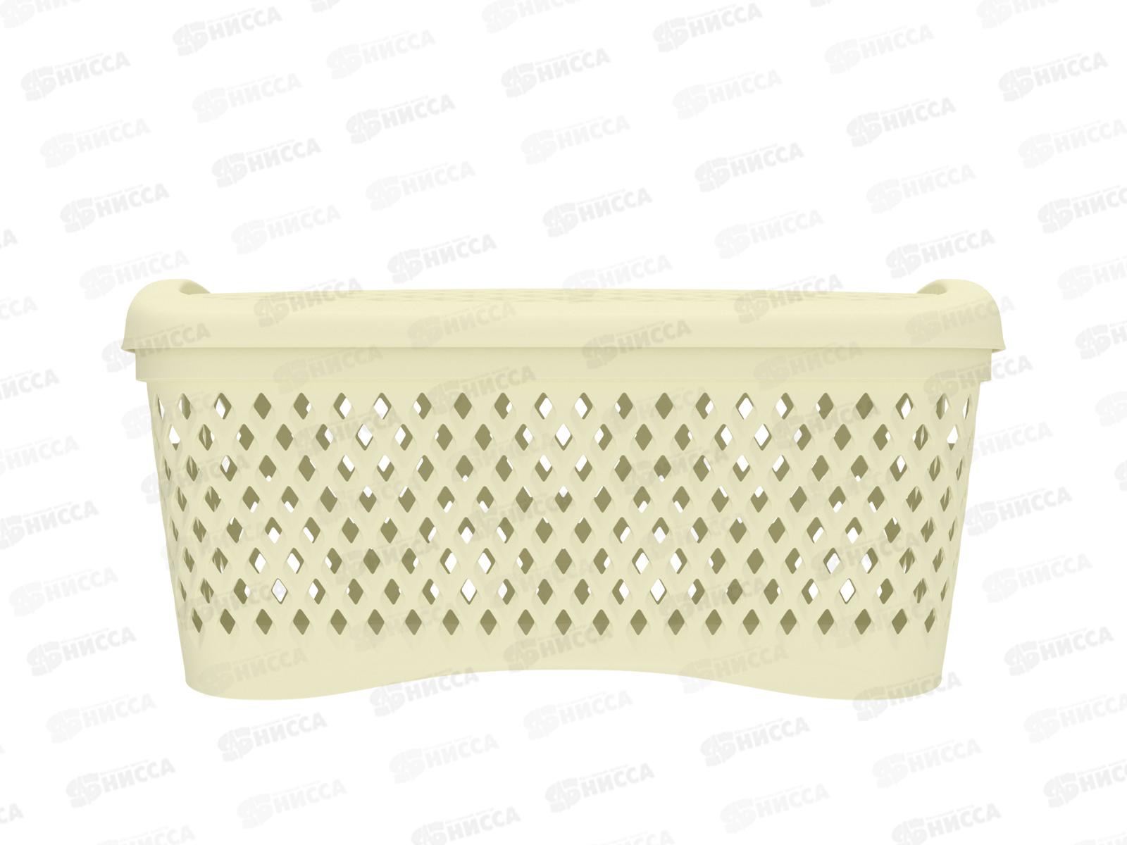 Корзинка с крышкой &quotРомбики&quot М ваниль, АП 442  (295х220х140мм)